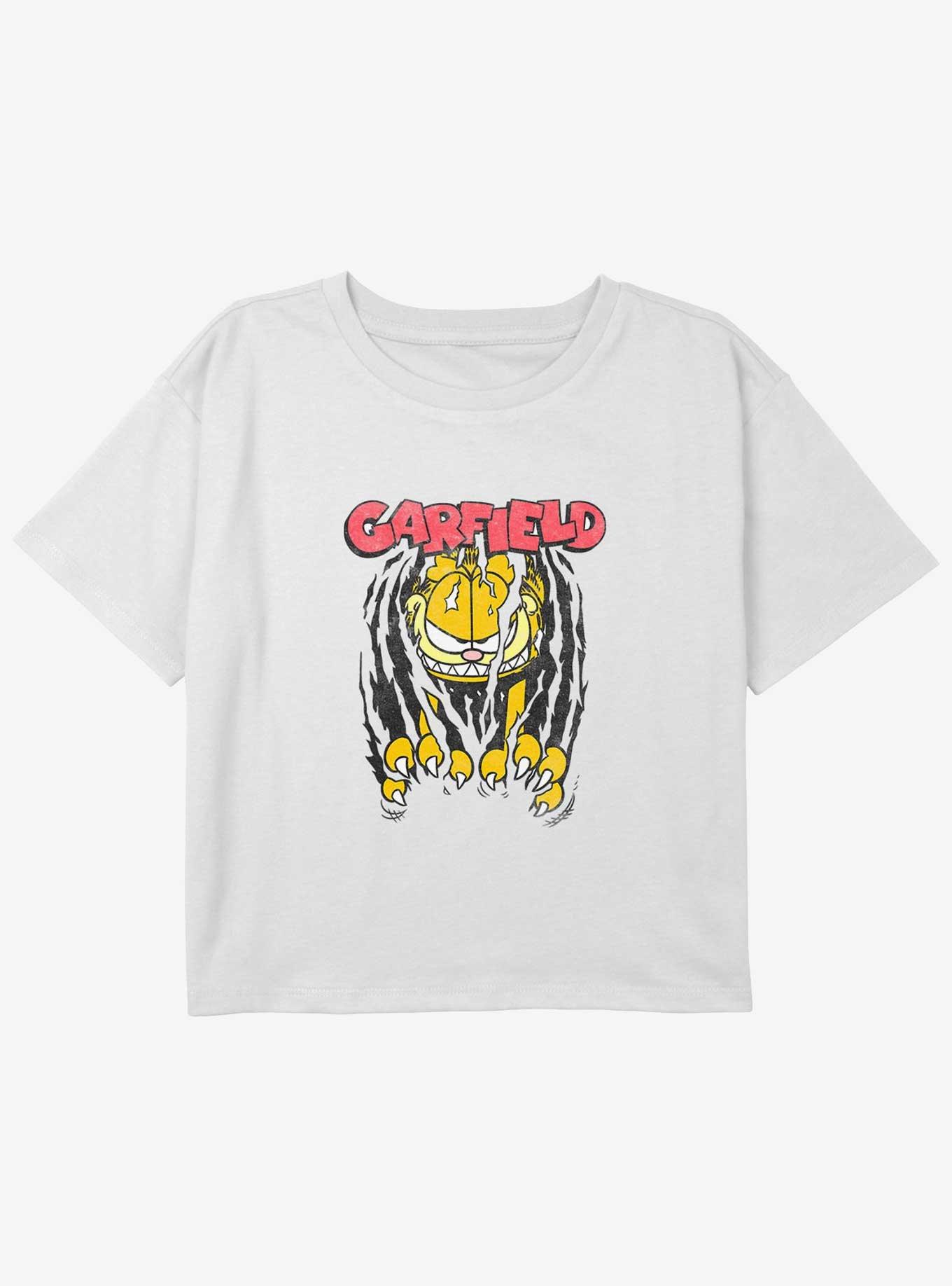 Garfield Claws Rippin' Youth Girls Boxy Crop T-Shirt, , hi-res