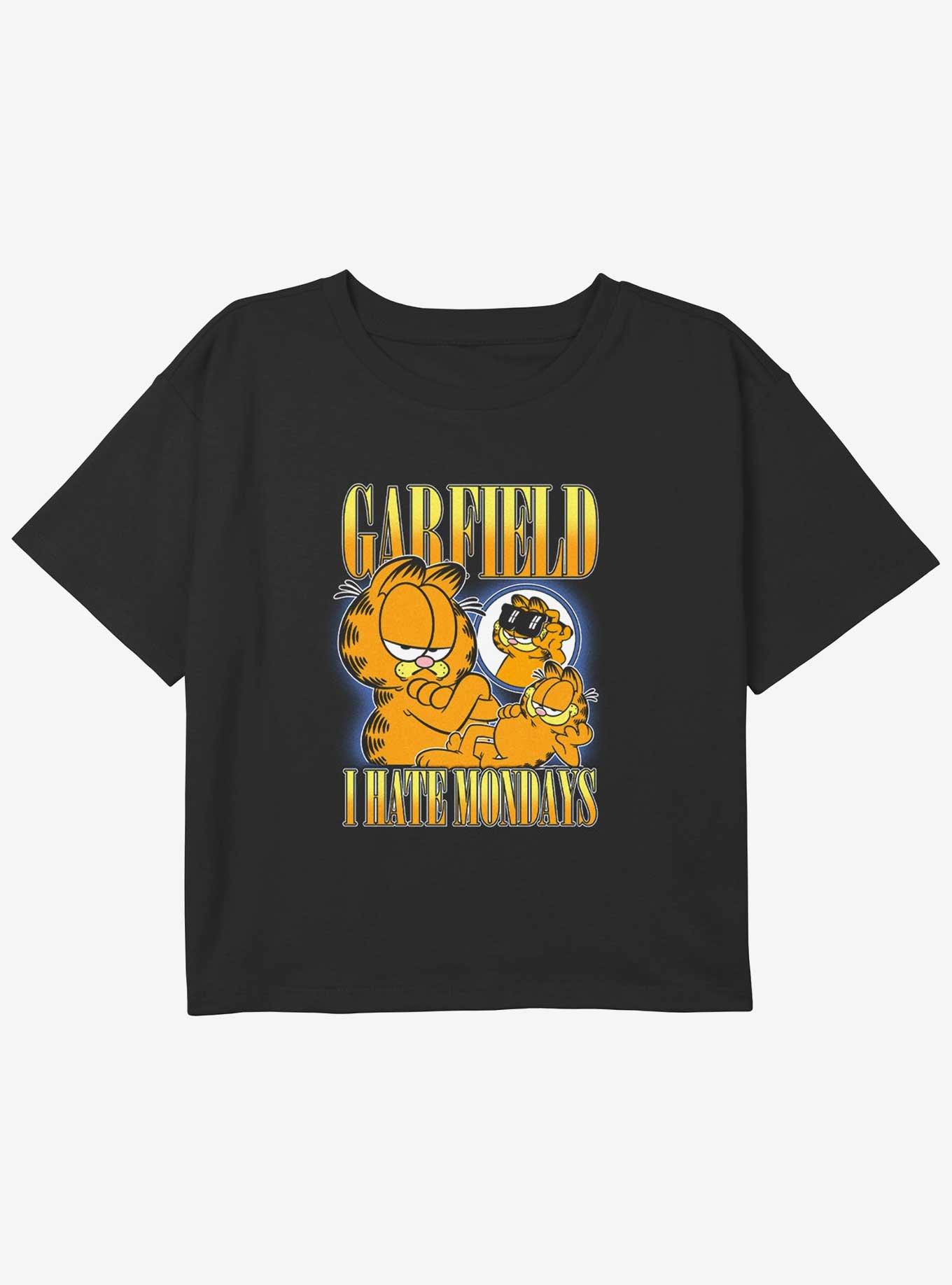 Garfield I Hate Mondays Youth Girls Boxy Crop T-Shirt, , hi-res