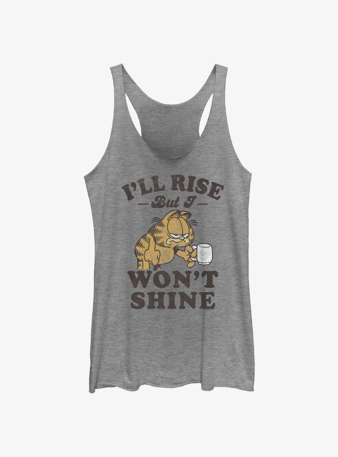 Garfield I'll Rise But I Won't Shine Womens Tank Top, , hi-res