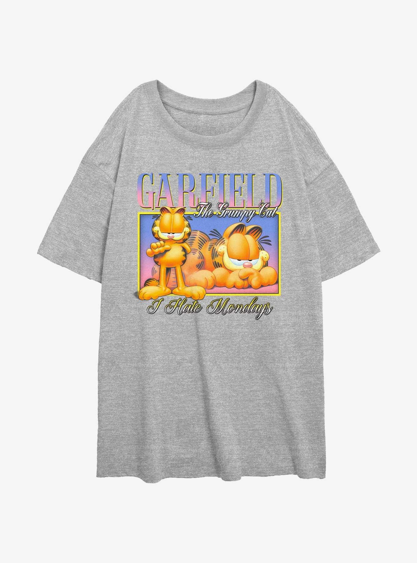 Garfield The Grumpy Cat Vibe Womens Oversized T-Shirt, ATH HTR, hi-res