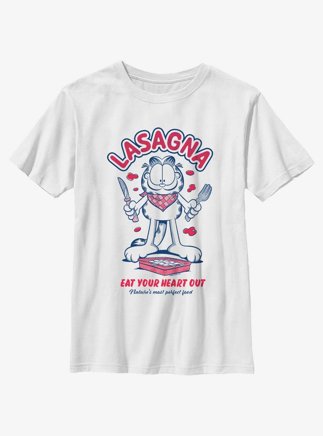 Garfield Lasagna Nature's Perfect Food Youth T-Shirt, , hi-res