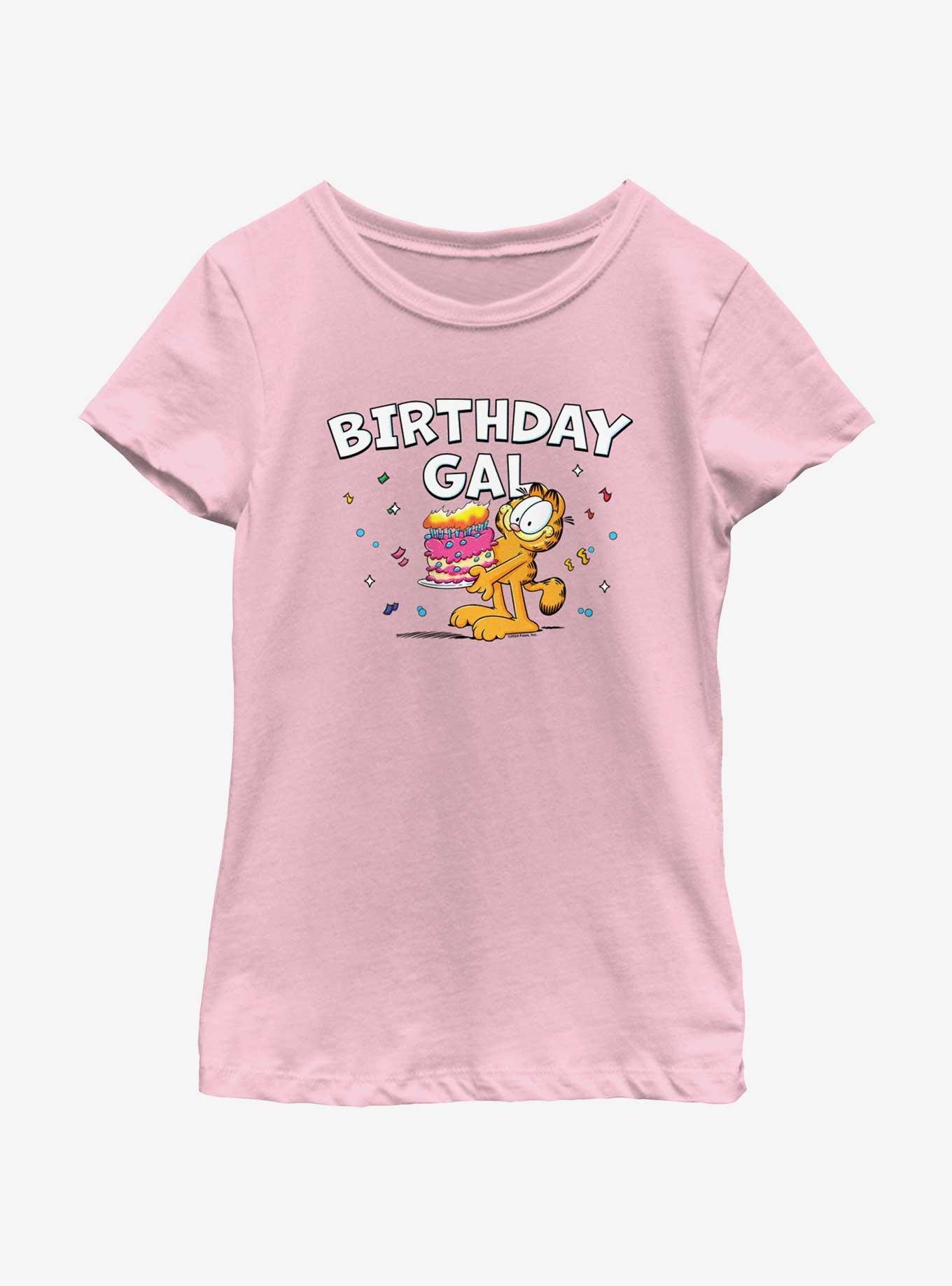 Garfield Birthday Gal Youth Girls T-Shirt, PINK, hi-res