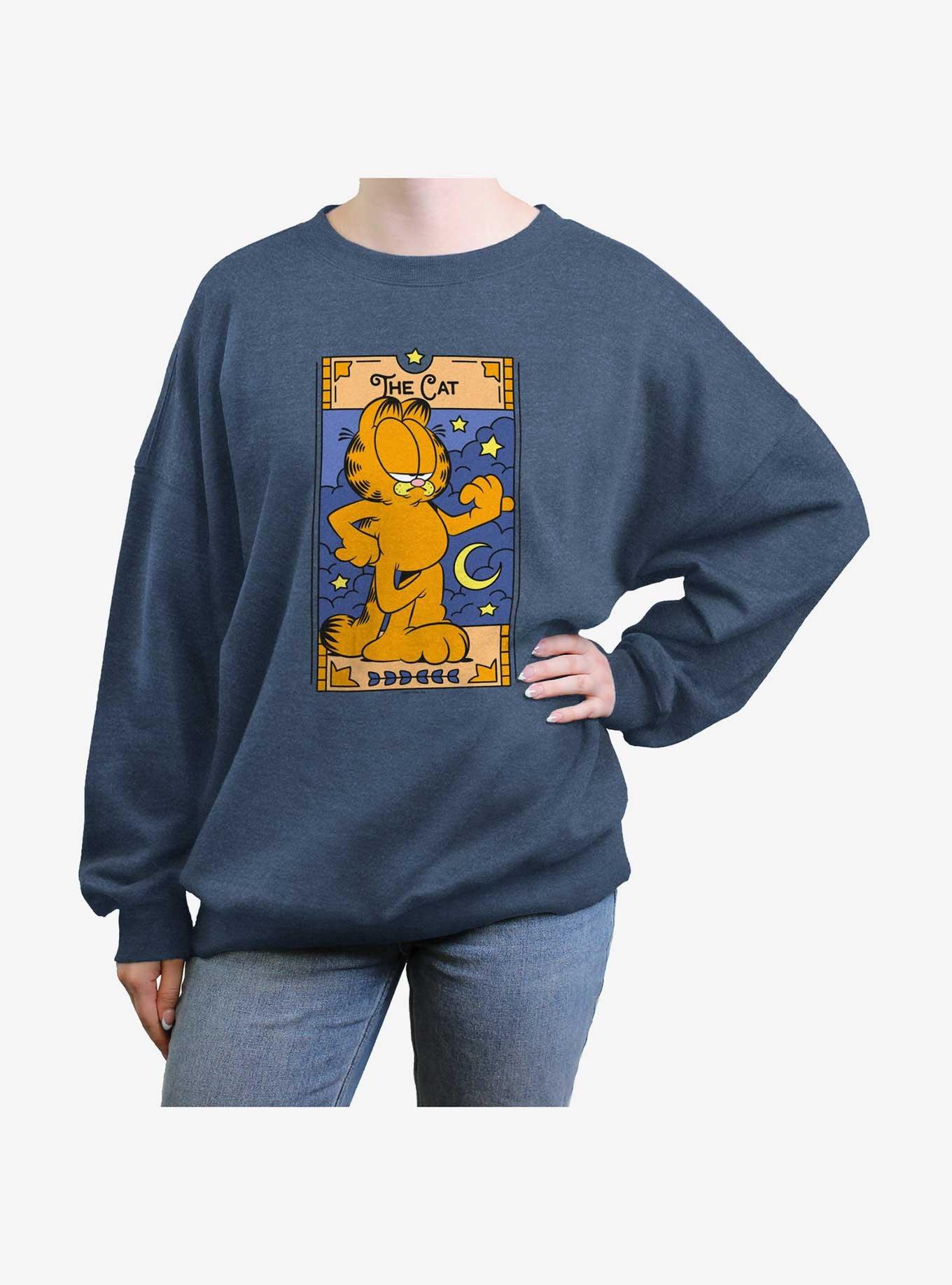 Garfield The Cat Tarot Womens Oversized Sweatshirt, BLUEHTR, hi-res