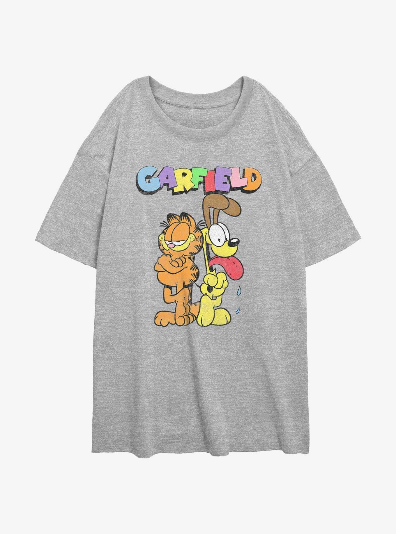 Garfield Best Buds Garfield & Odie Womens Oversized T-Shirt, ATH HTR, hi-res