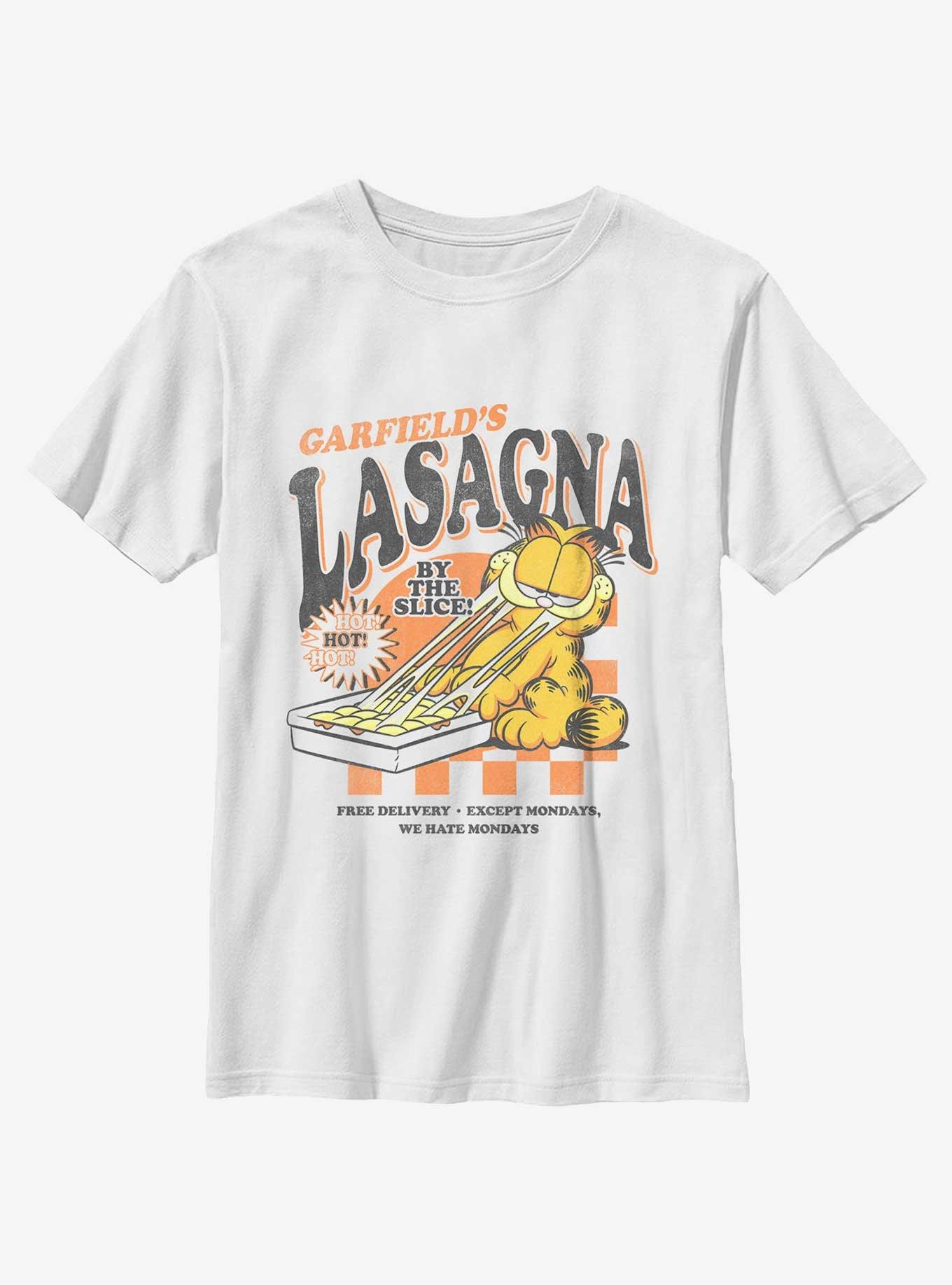 Garfield Lasagna Business Youth T-Shirt, WHITE, hi-res