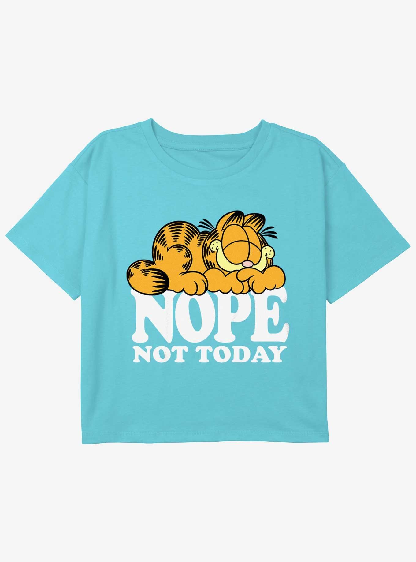 Garfield Nope Not Today Youth Girls Boxy Crop T-Shirt, , hi-res