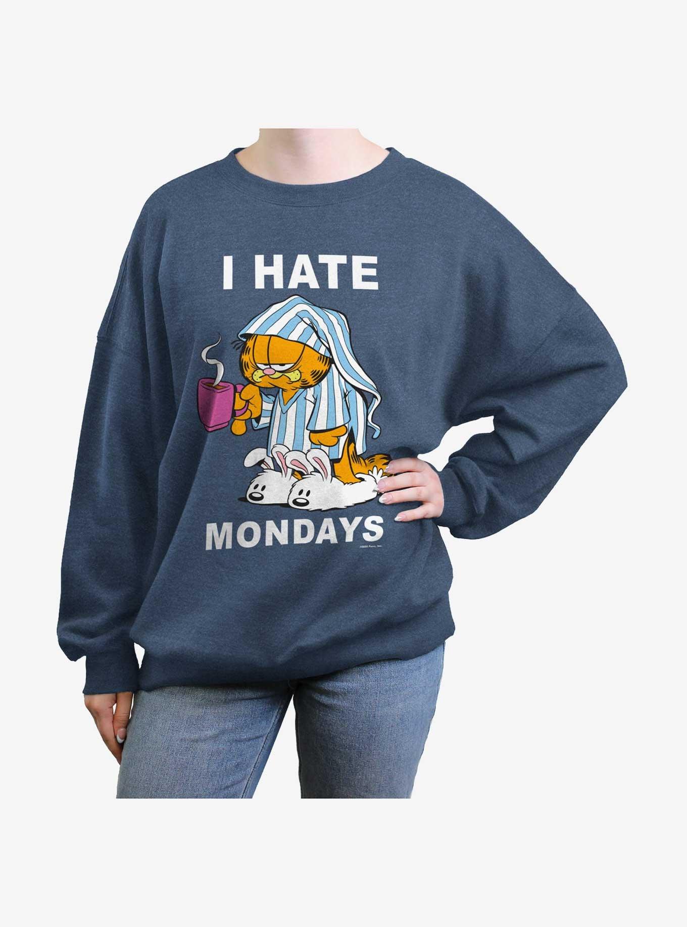 Garfield I Hate Mondays Womens Oversized Sweatshirt, , hi-res