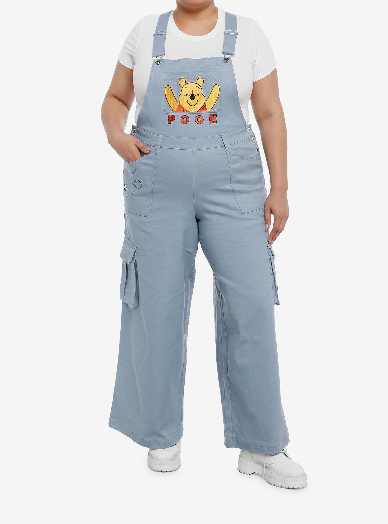 Disney Winnie The Pooh Embroidered Cargo Overalls Plus Size, , hi-res