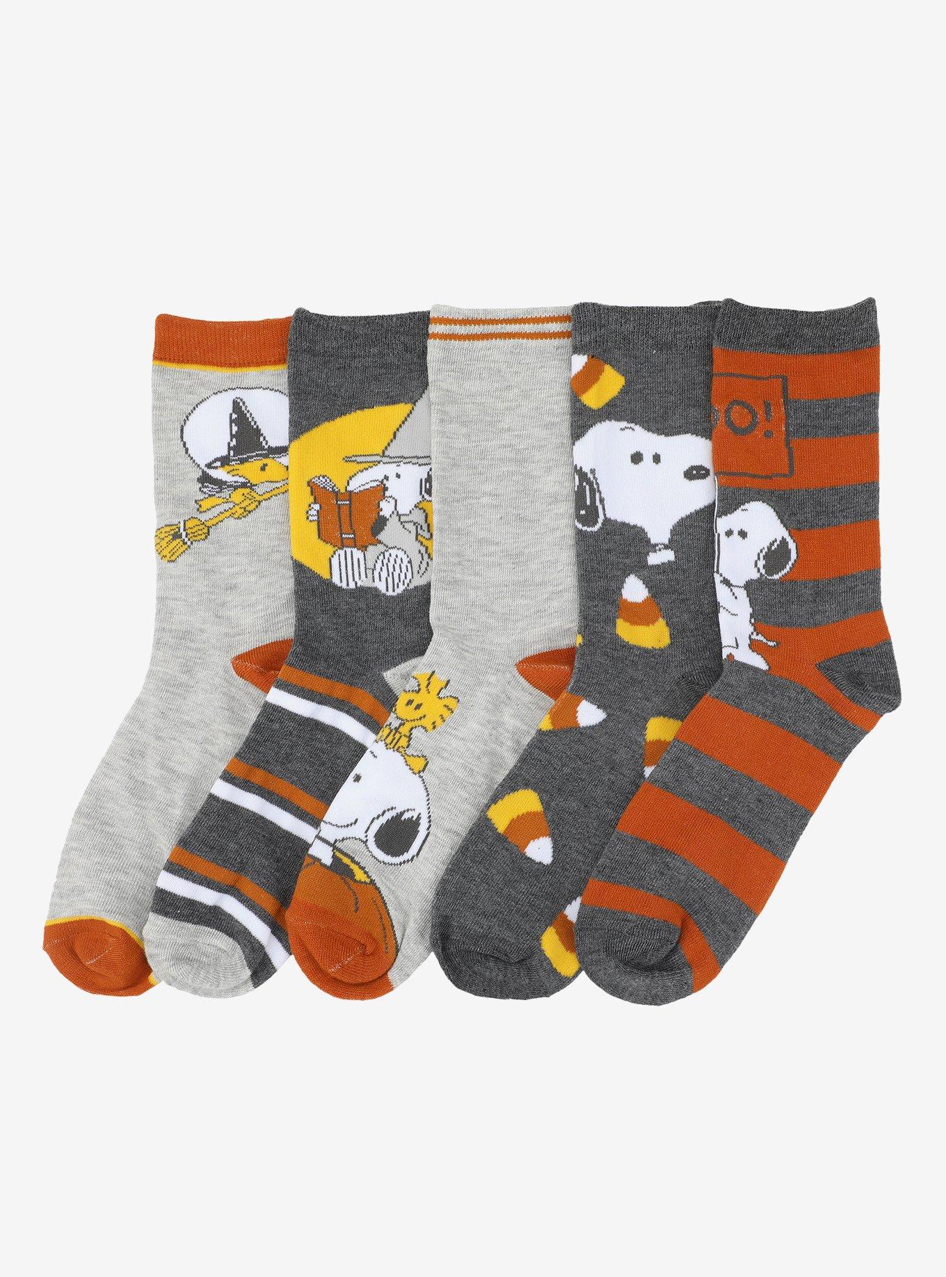 Peanuts Halloween Crew Socks 5 Pair, , hi-res