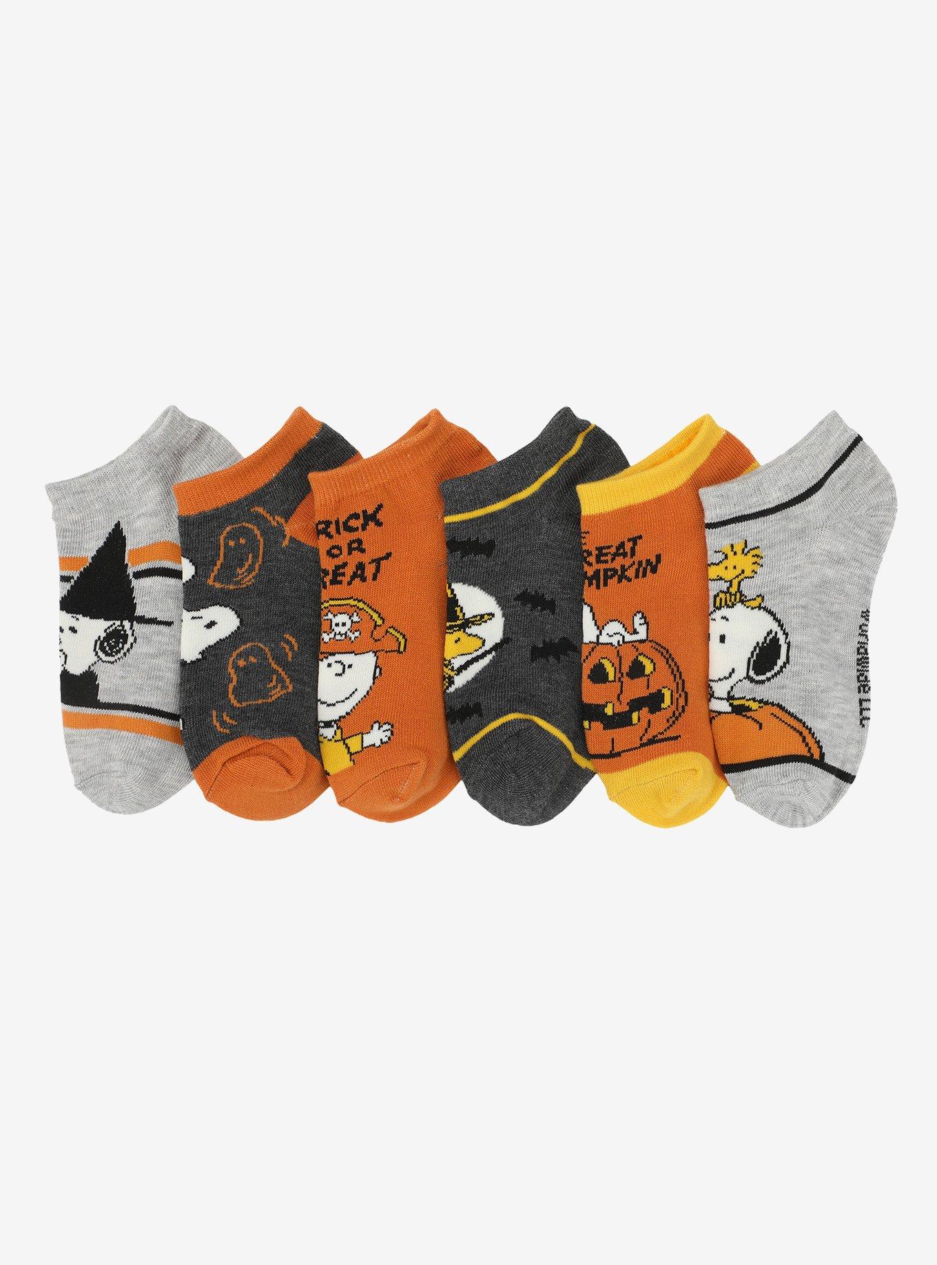 Peanuts Halloween Ankle Socks 6 Pair, , hi-res