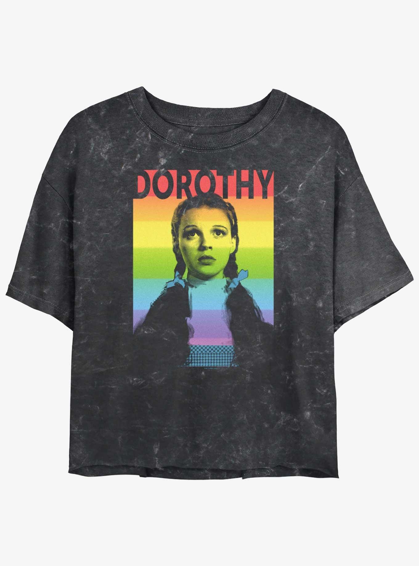 Wizard Of Oz Dorothy Rainbow Womens Mineral Wash Crop T-Shirt, , hi-res