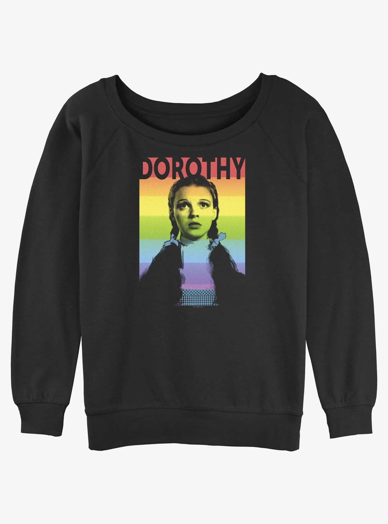 Wizard Of Oz Dorothy Rainbow Womens Slouchy Sweatshirt, BLACK, hi-res