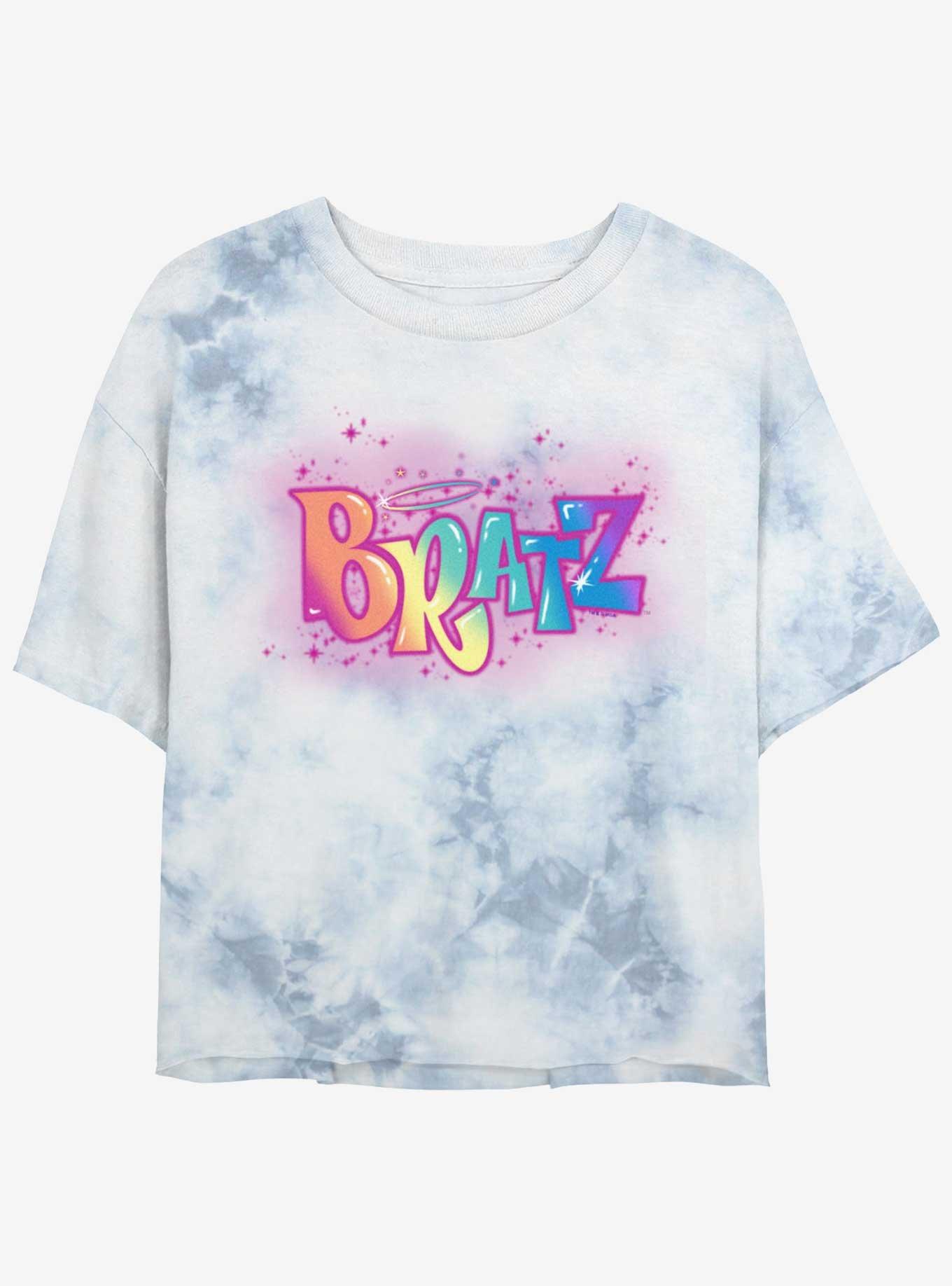 Bratz Rainbow Logo Womens Tie-Dye Crop T-Shirt, WHITEBLUE, hi-res