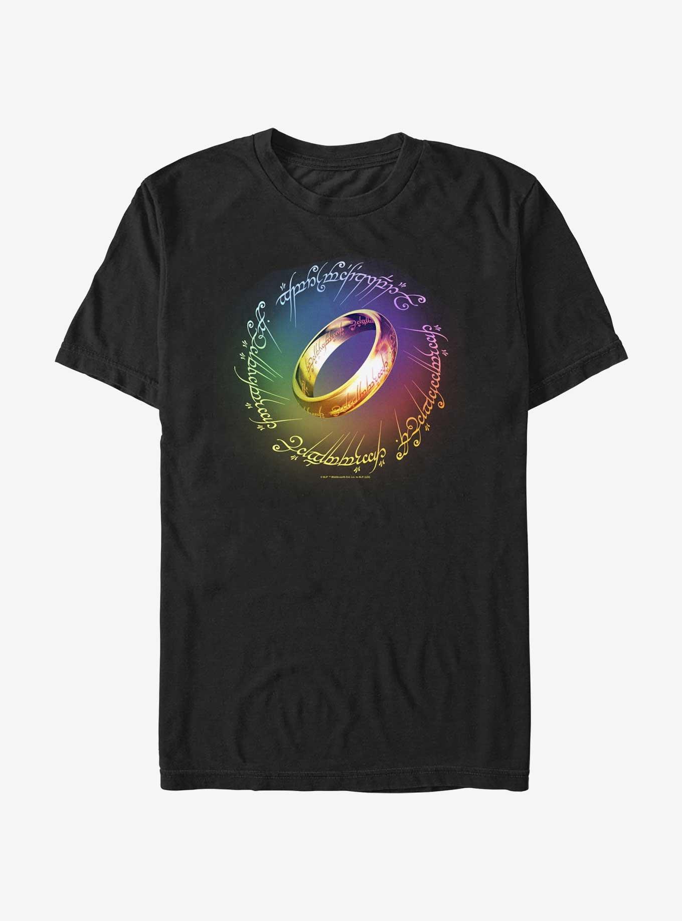 The Lord Of The Rings The One Ring Rainbow T-Shirt, BLACK, hi-res