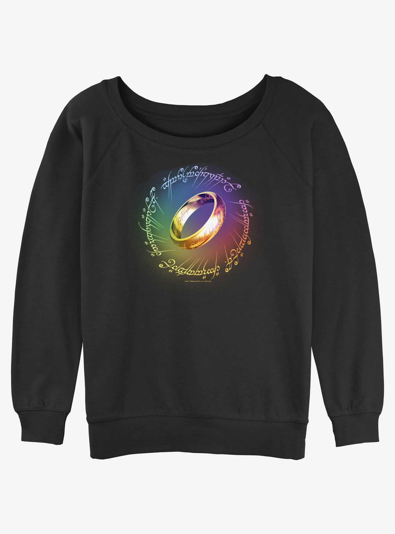 The Lord Of Rings One Ring Rainbow Womens Slouchy Sweatshirt