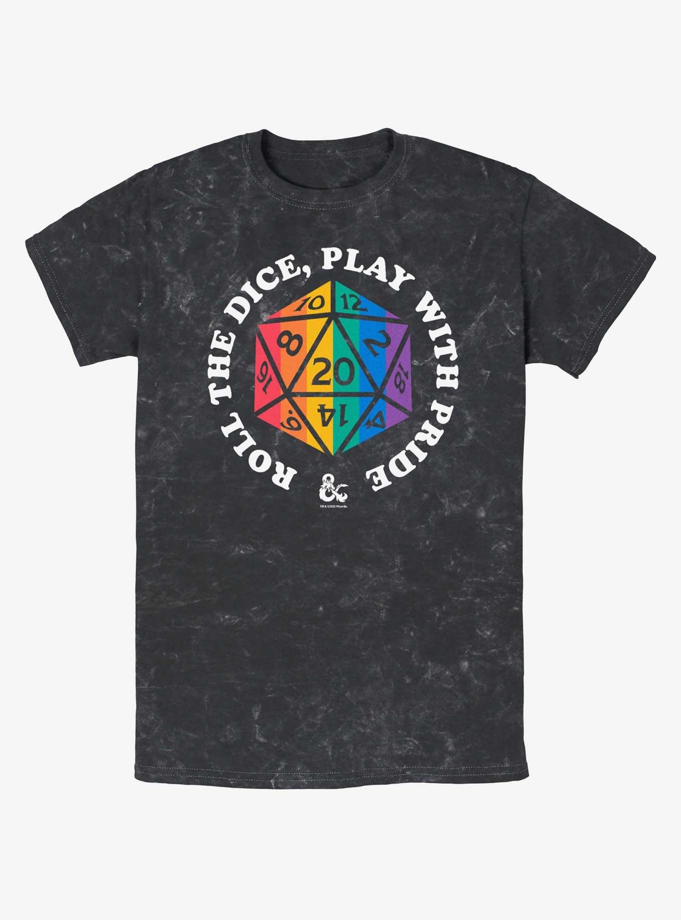 Dungeons & Dragons Roll For Pride Mineral Wash T-Shirt, BLACK, hi-res