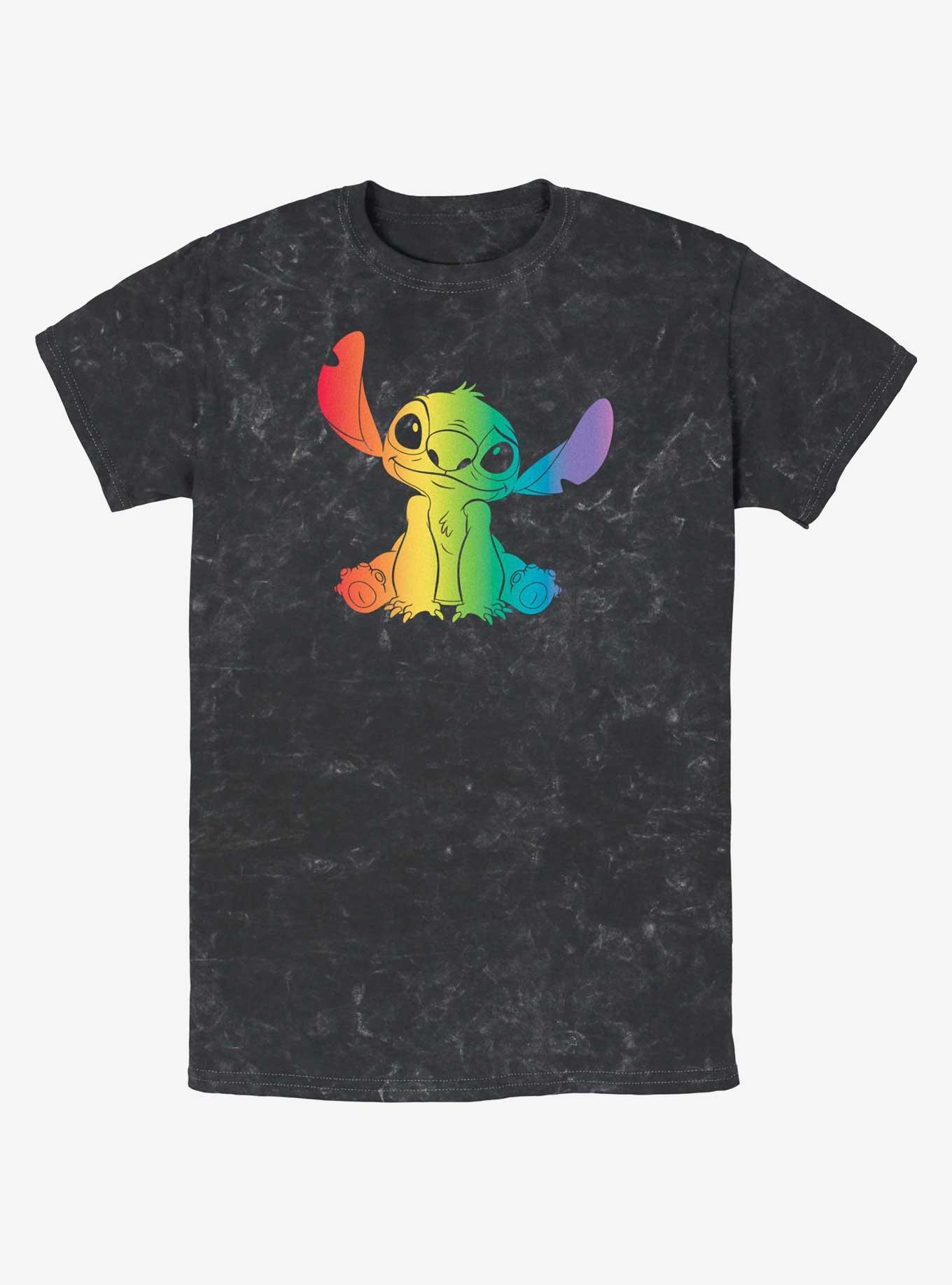 Disney Lilo & Stitch Pride Fill Mineral Wash T-Shirt, BLACK, hi-res