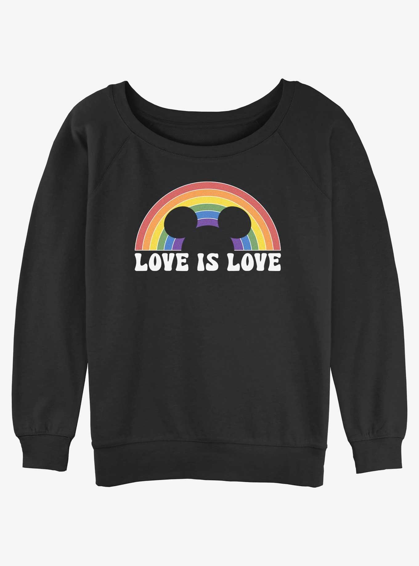 Disney Mickey Mouse Love Is Love Slouchy Sweatshirt, BLACK, hi-res