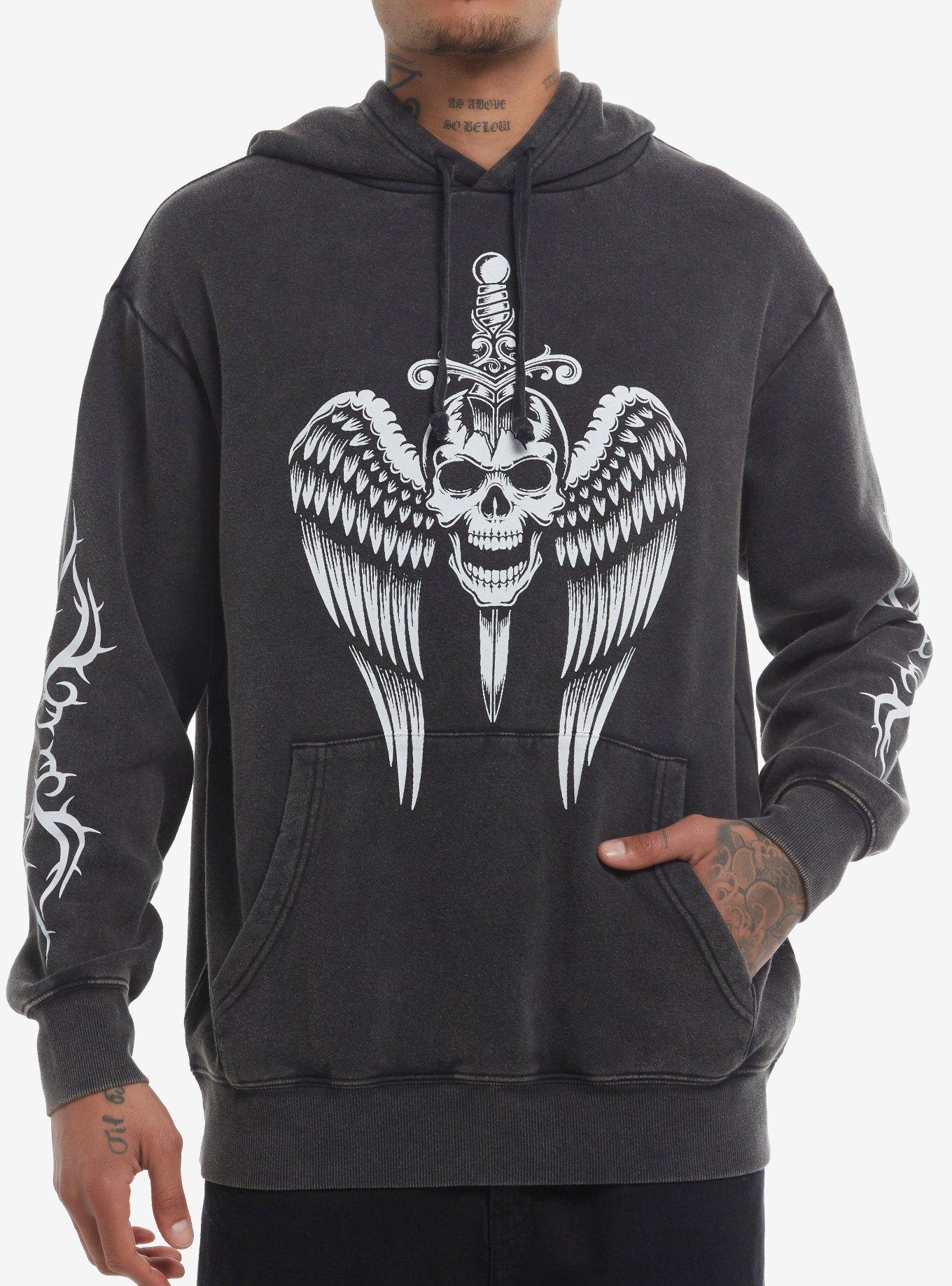 Winged Skull & Dagger Hoodie, , hi-res