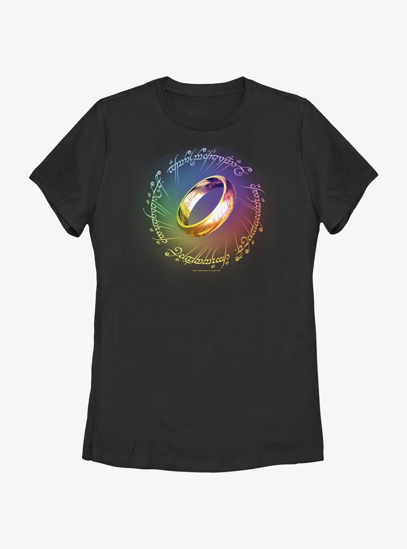 The Lord Of The Rings The One Ring Rainbow T-Shirt, BLACK, hi-res