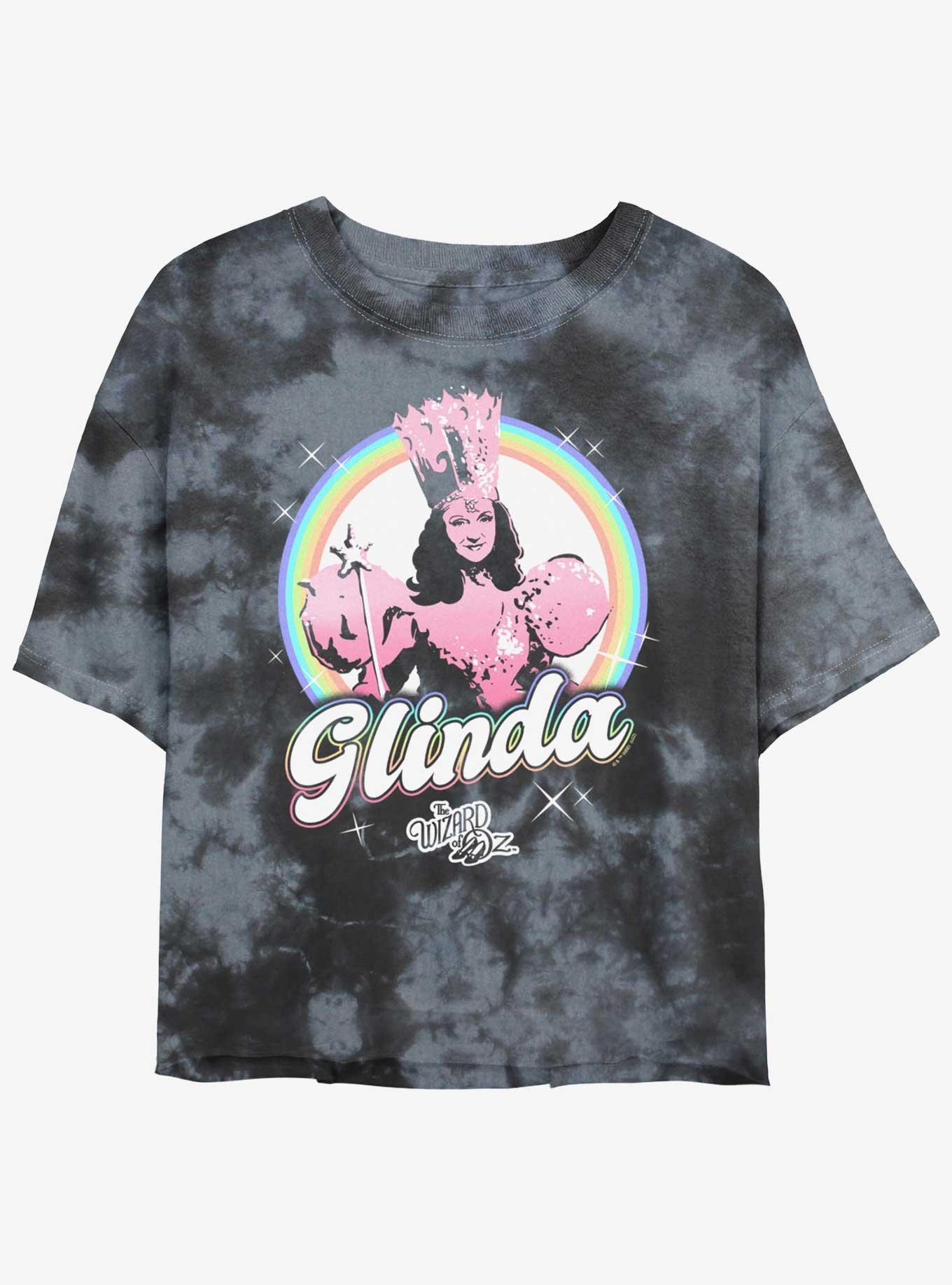 Wizard Of Oz Rainbow Glinda Tie-Dye Crop T-Shirt, BLKCHAR, hi-res