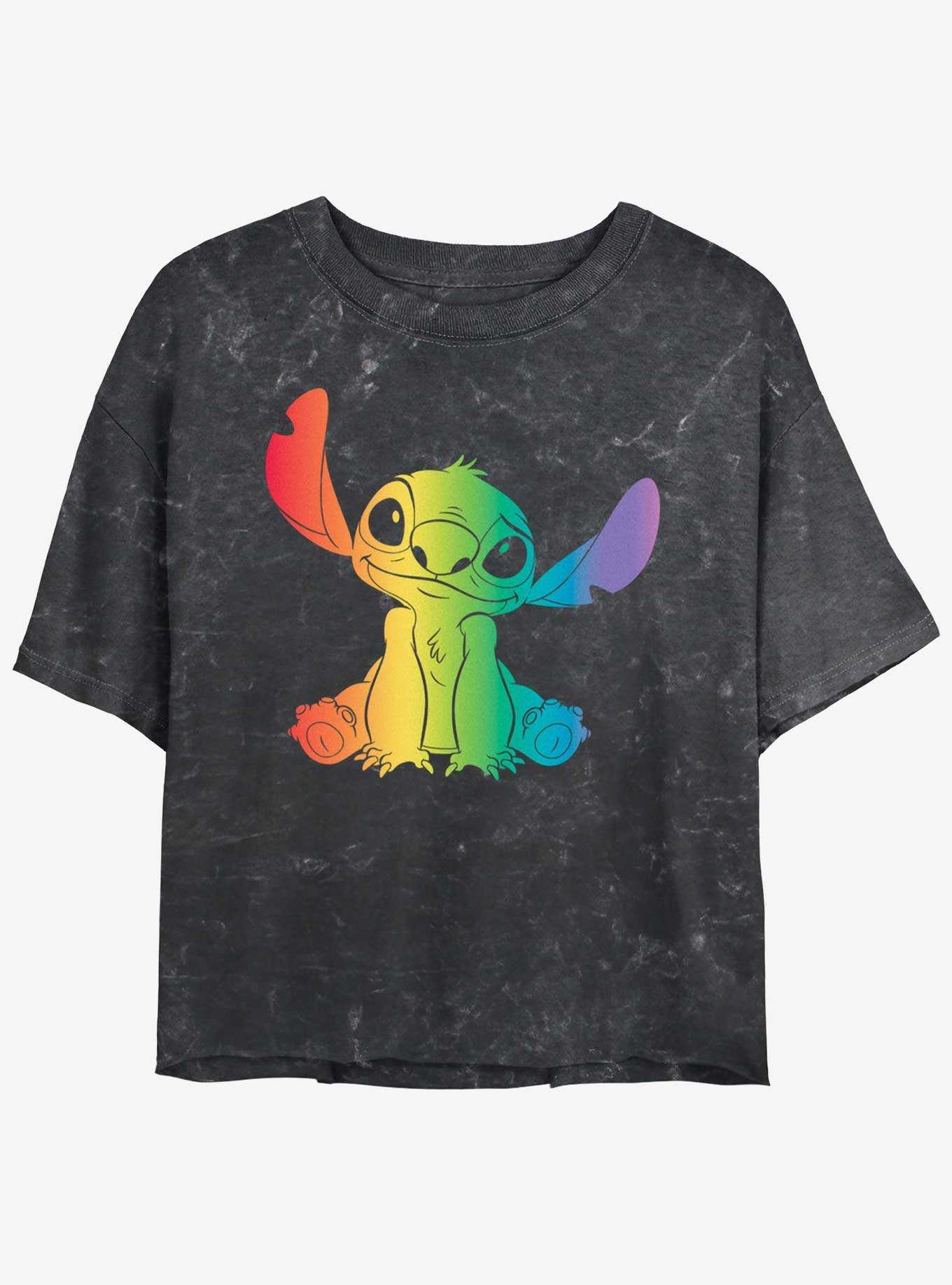 Disney Lilo & Stitch Pride Fill Womens Mineral Wash Crop T-Shirt, , hi-res