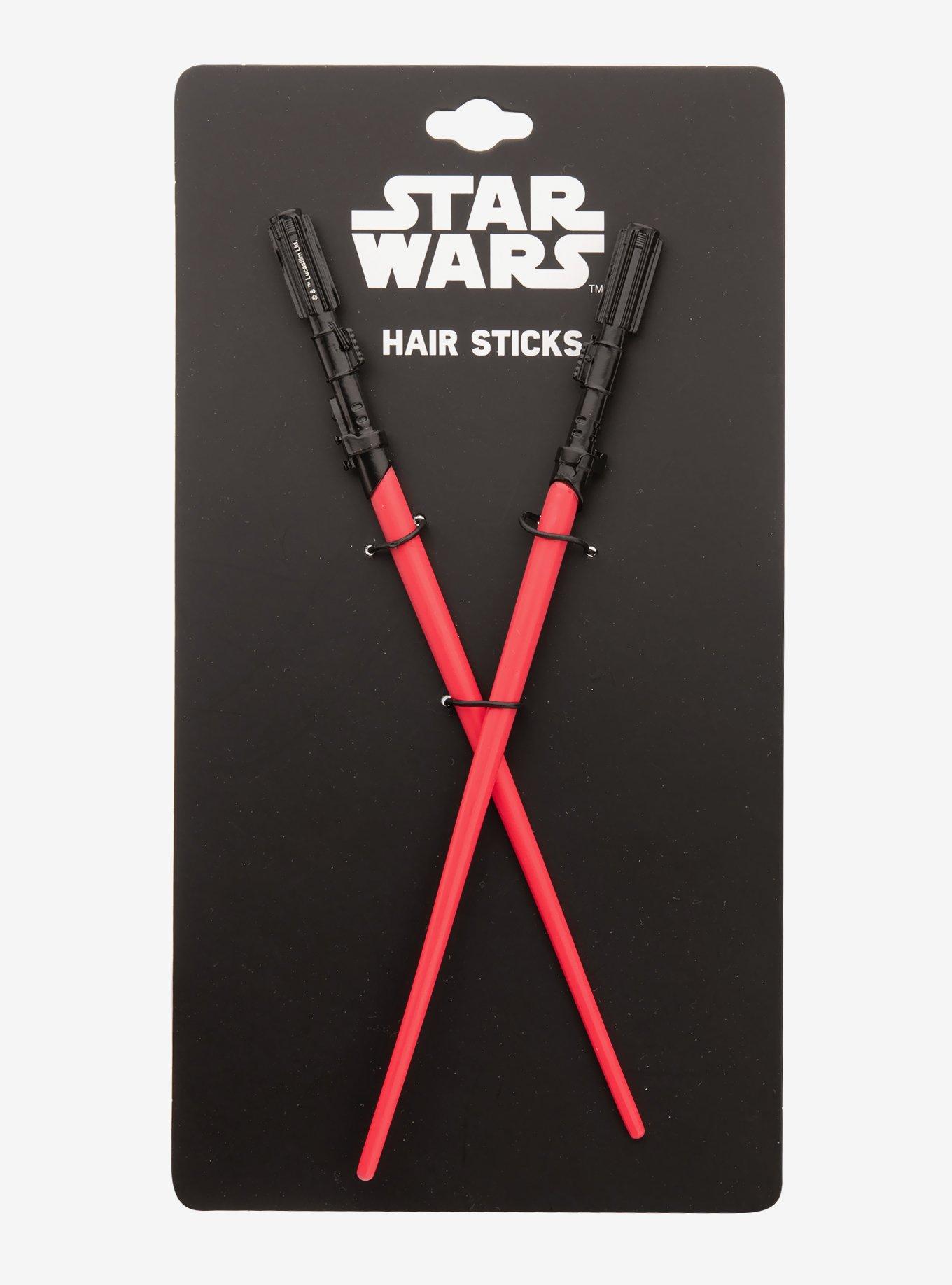 Star Wars Red Lightsaber Glow-In-The-Dark Hair Stick Set, , hi-res