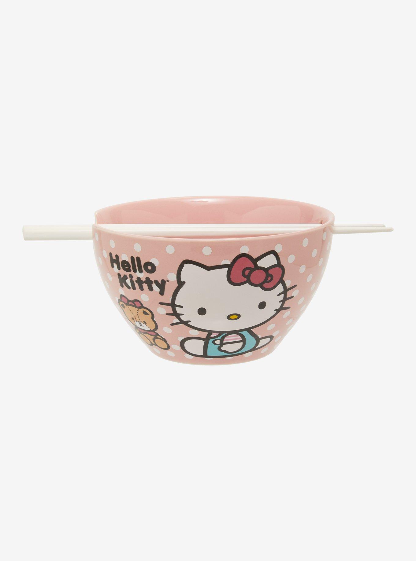 Sanrio Hello Kitty Polka Dot Ramen Bowl & Chopsticks, , hi-res