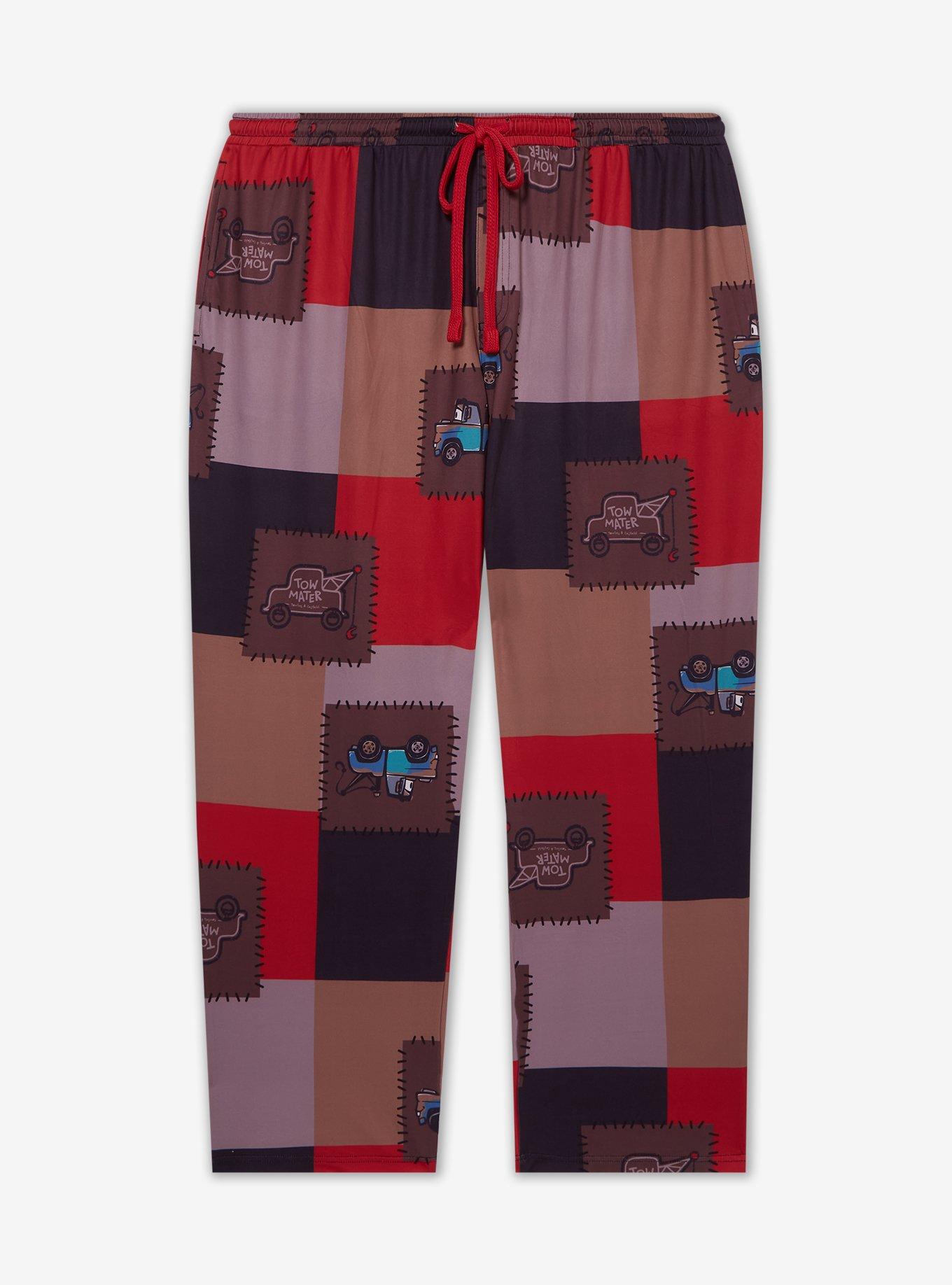 Disney Pixar Cars Tow Mater Patchwork Women's Plus Size Sleep Pants — BoxLunch Exclusive, , hi-res