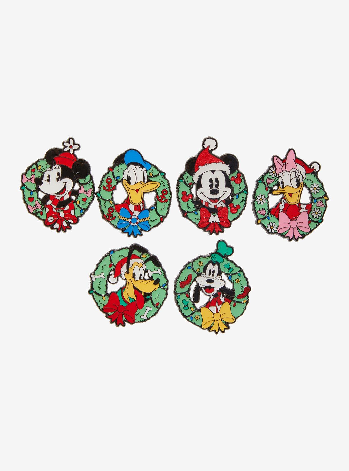 Loungefly Disney Mickey Mouse And Friends Holiday Wreath Blind Box Enamel Pin, , hi-res