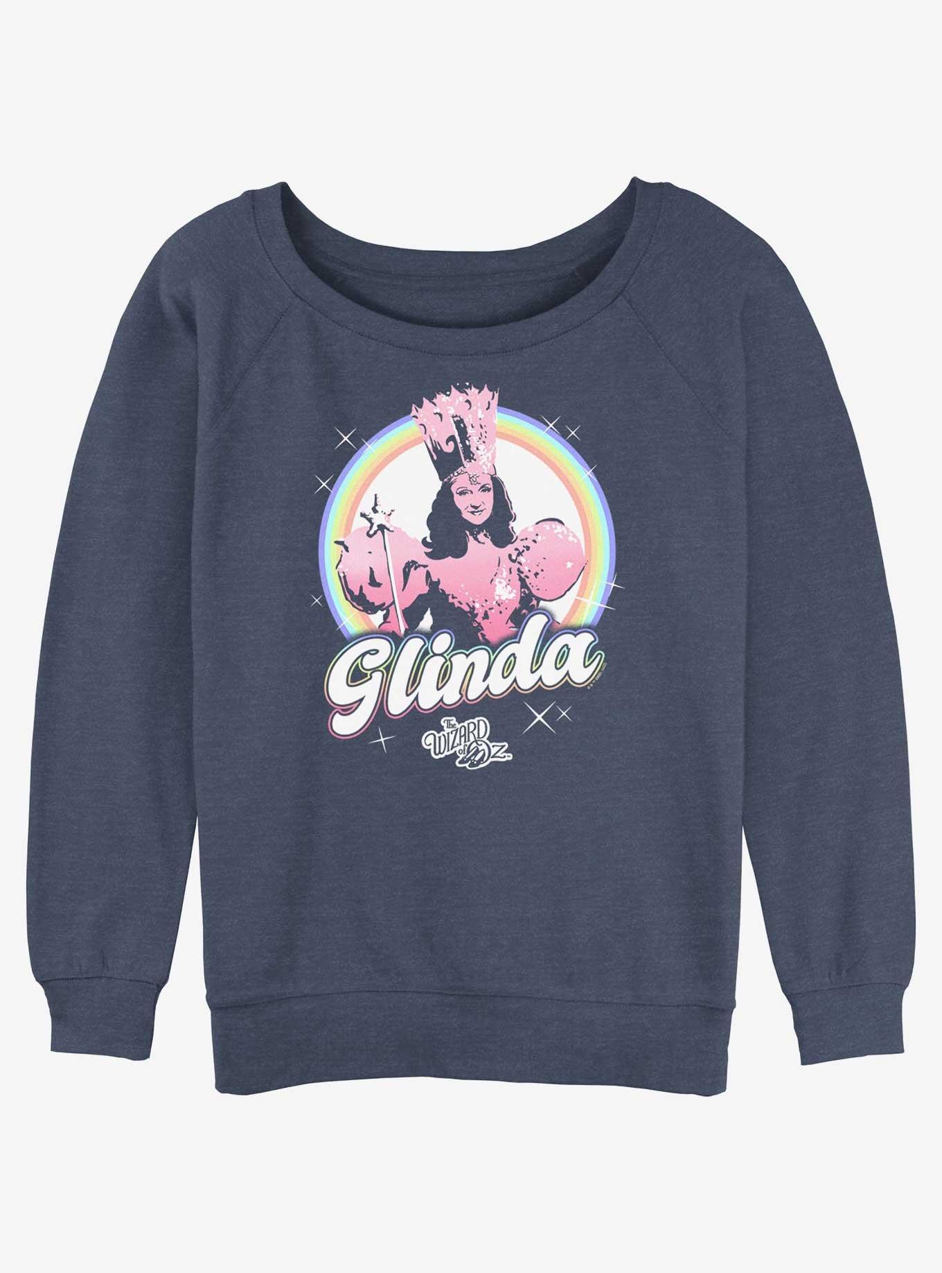 The Wizard Of Oz WB Iridescent Glinda Girls Slouchy Sweatshirt, BLUEHTR, hi-res
