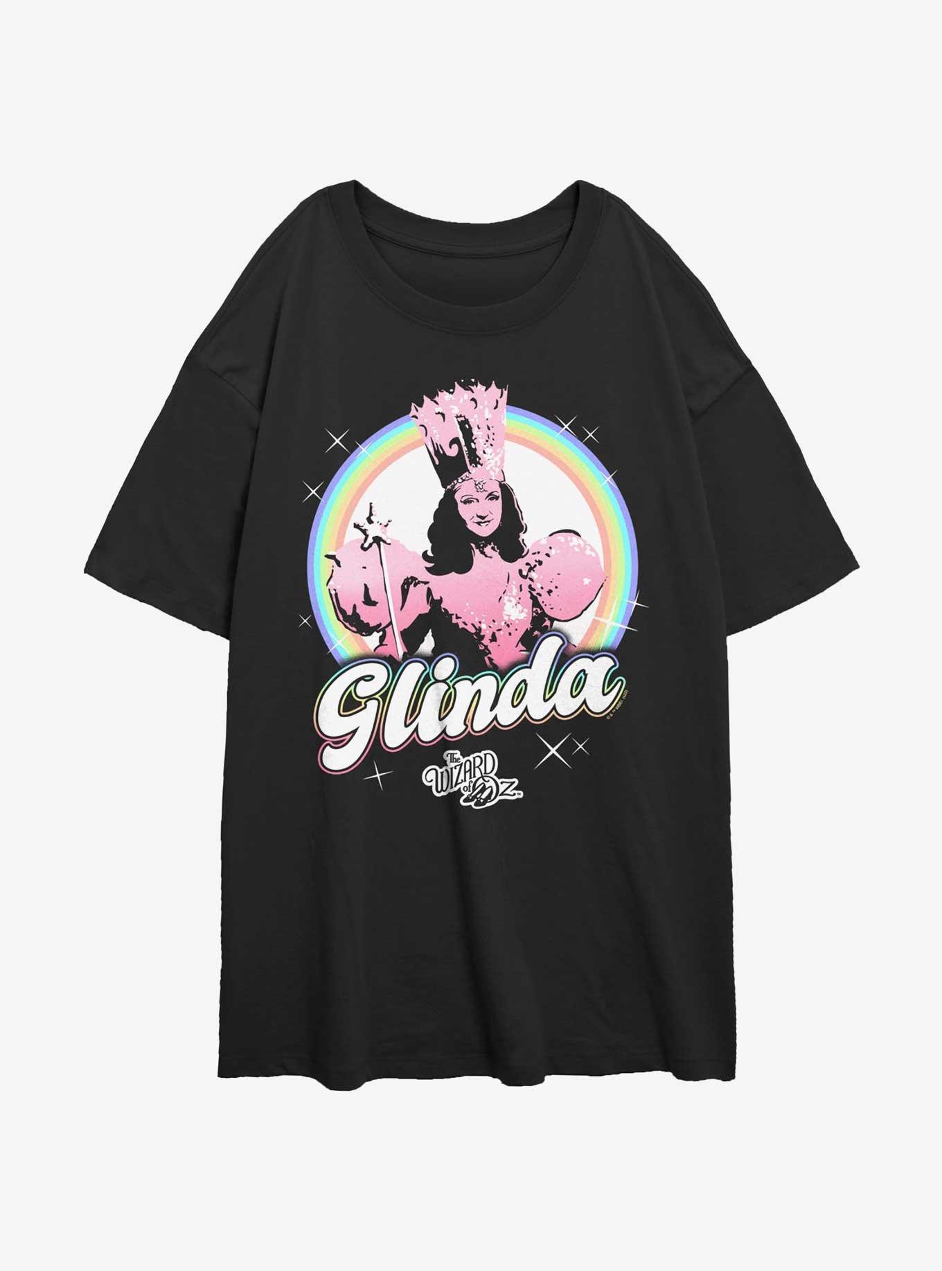 The Wizard Of Oz WB Iridescent Glinda Girls Oversized T-Shirt, BLACK, hi-res