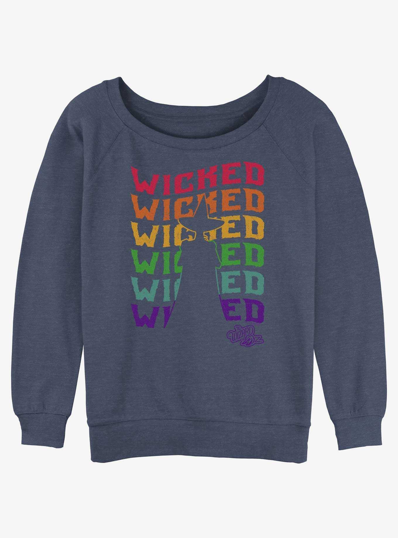 The Wizard Of Oz WB Wavy Wicked Silhouette Girls Slouchy Sweatshirt, , hi-res