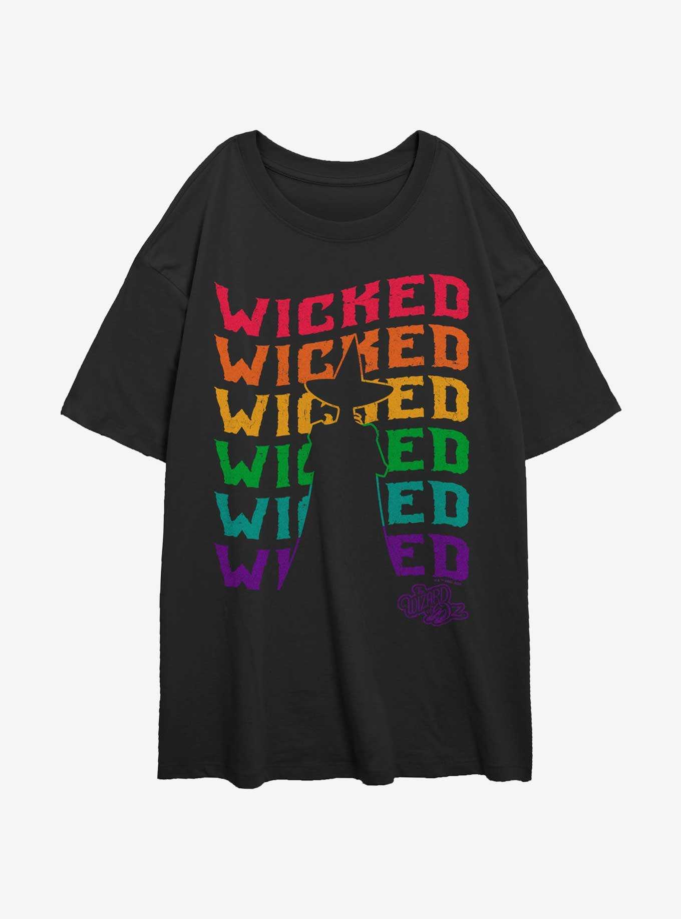 The Wizard Of Oz WB Wavy Wicked Silhouette Girls Oversized T-Shirt, , hi-res
