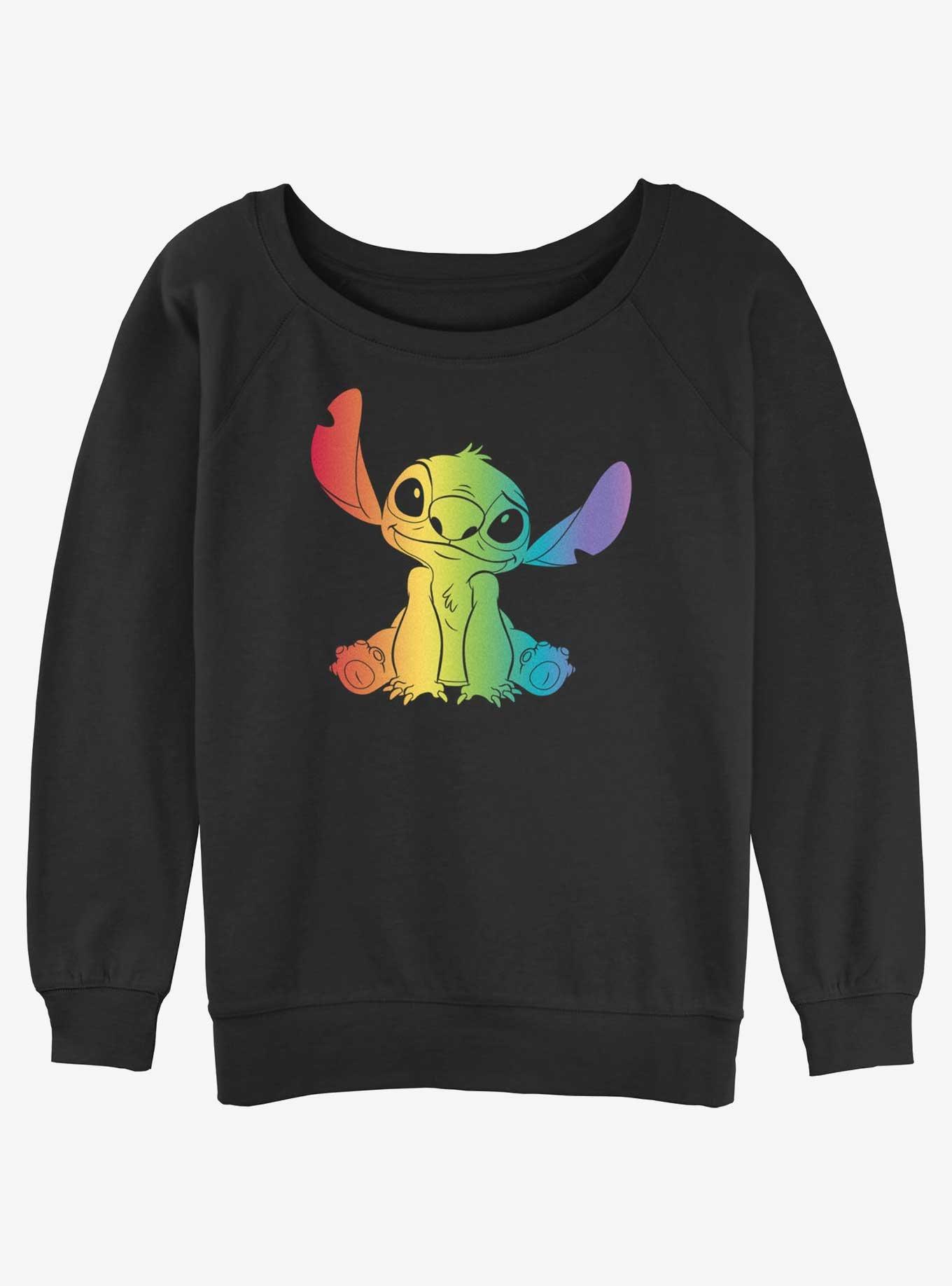 Disney Lilo & Stitch Rainbow Girls Slouchy Sweatshirt, , hi-res