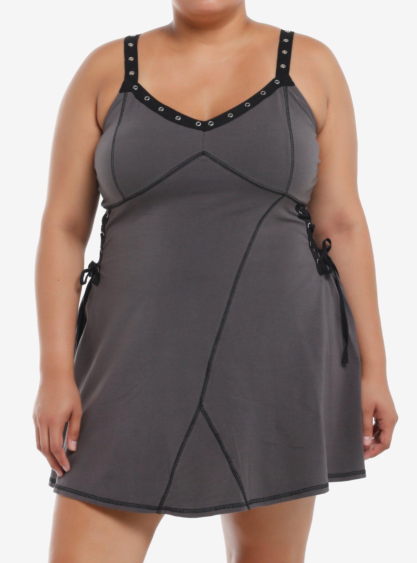 night dress lace up dress plus size