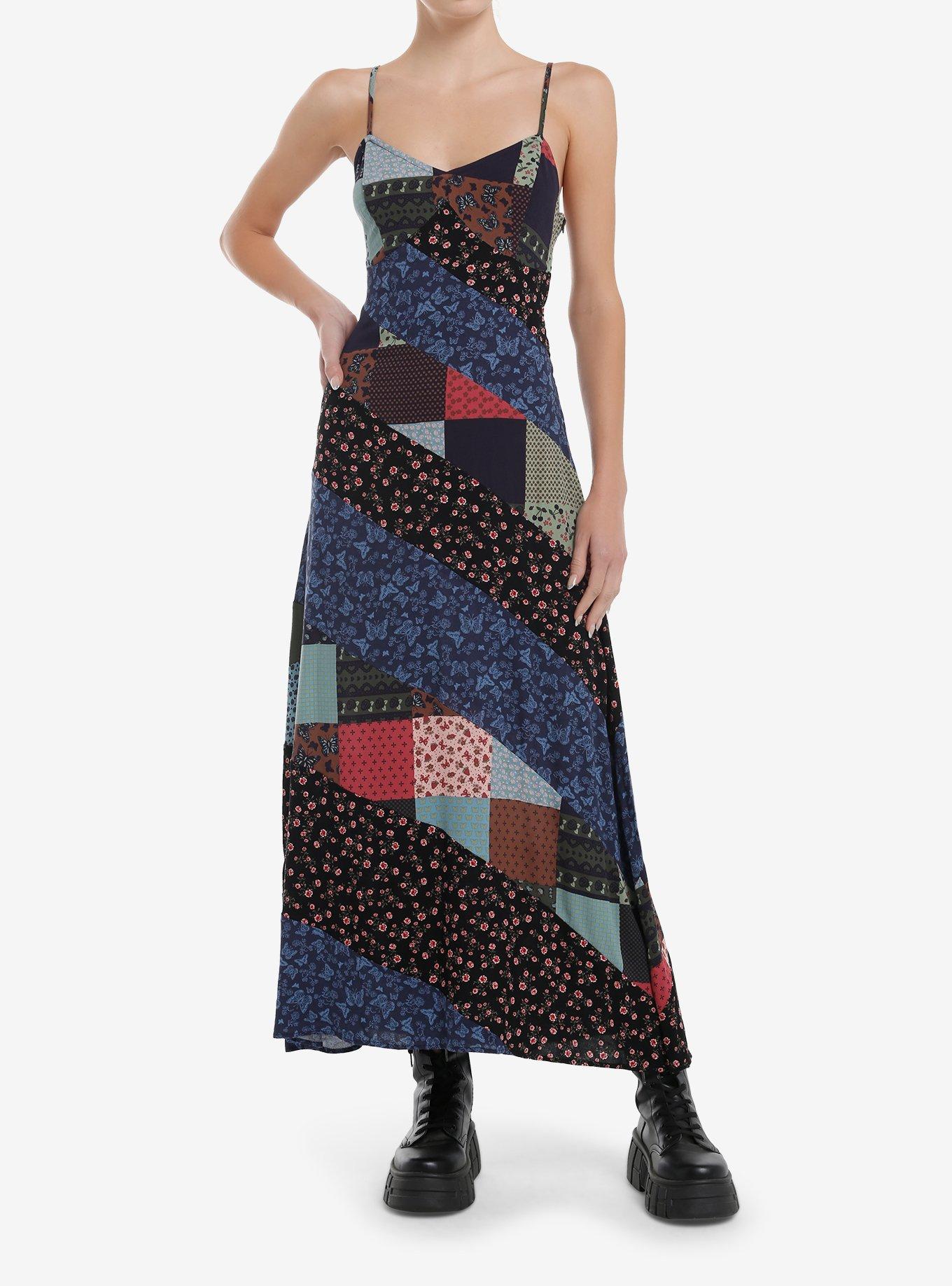 Thorn & Fable Patchwork Stripe Maxi Dress, , hi-res