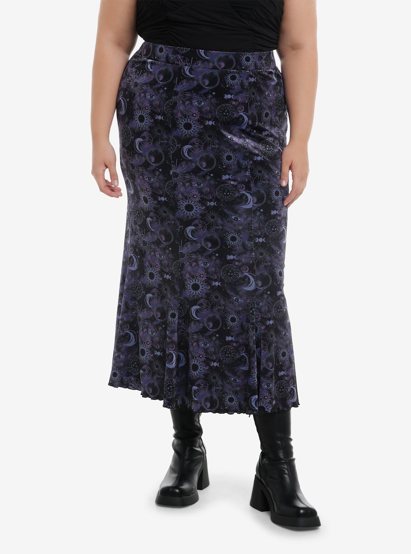 Cosmic Aura Celestial Velvet Mermaid Skirt Plus Size, , hi-res