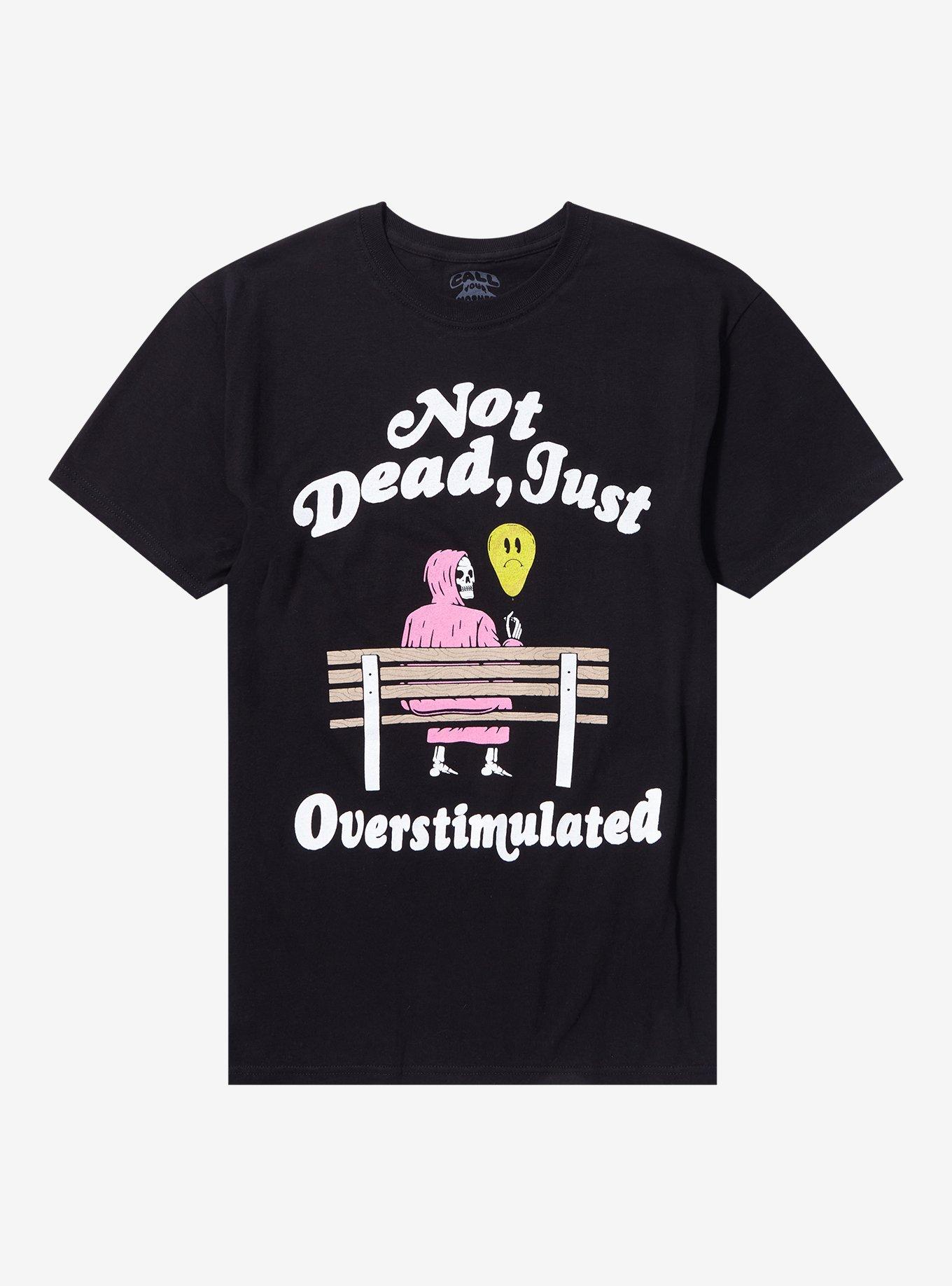 Overstimulated Skeleton T-Shirt By Call Your Mother, BLACK, hi-res