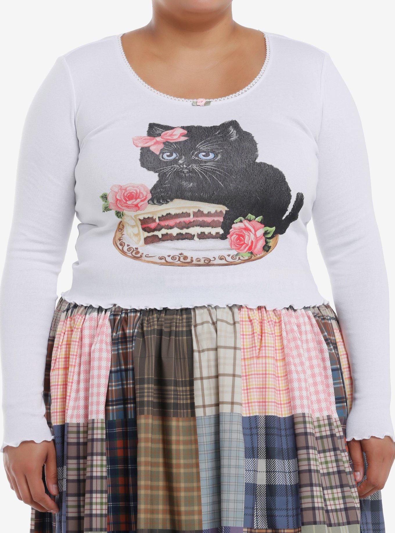 Sweet Society Kitten & Cake Girls Long-Sleeve Top Plus Size, , hi-res