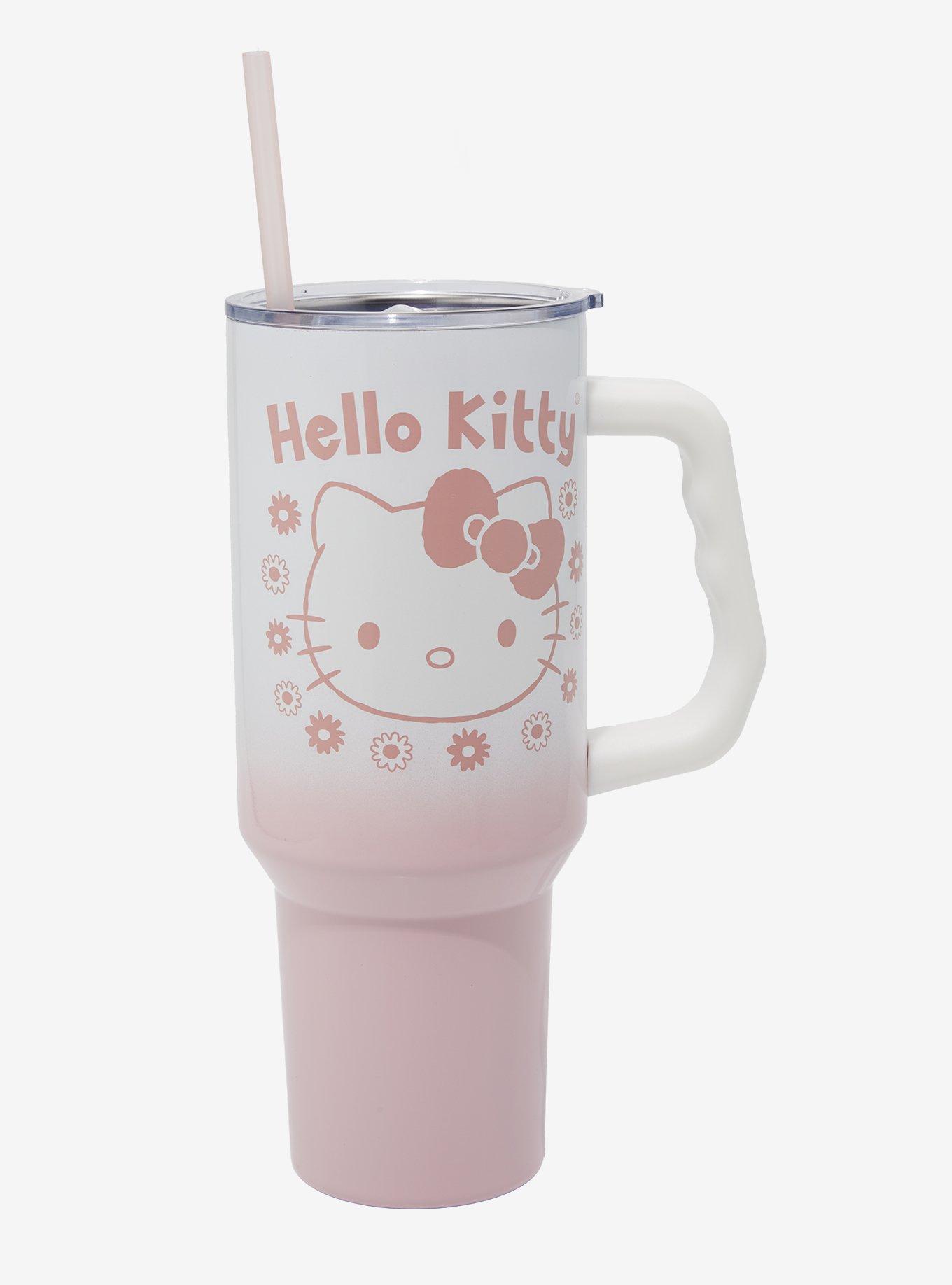 Sanrio Hello Kitty Floral Straw Tumbler with Handle, , hi-res