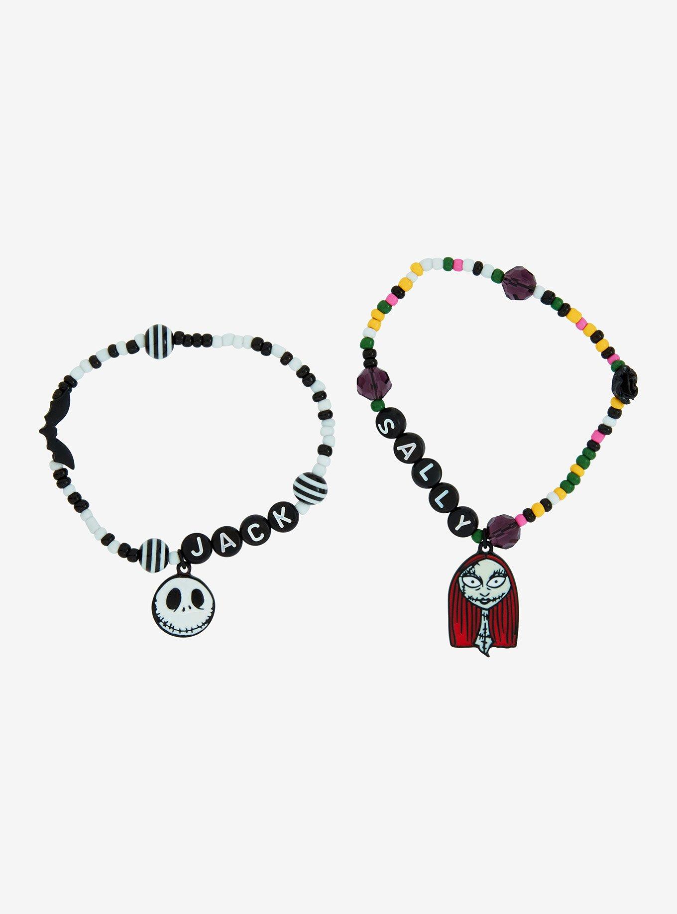 The Nightmare Before Christmas Jack & Sally Best Friend Bead Bracelet Set, , hi-res