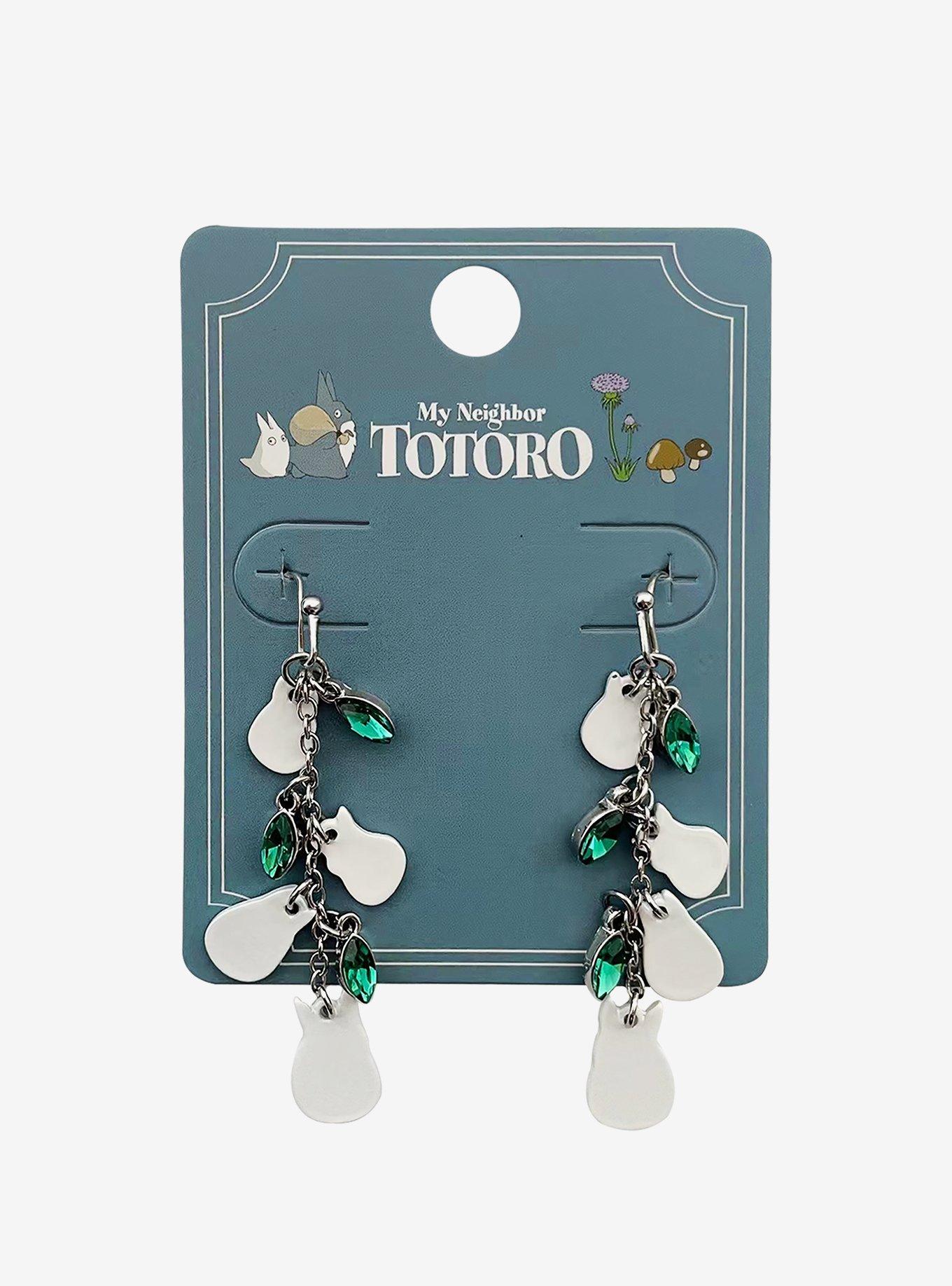 Studio Ghibli® My Neighbor Totoro Silhouette Gem Leaf Earrings, , hi-res