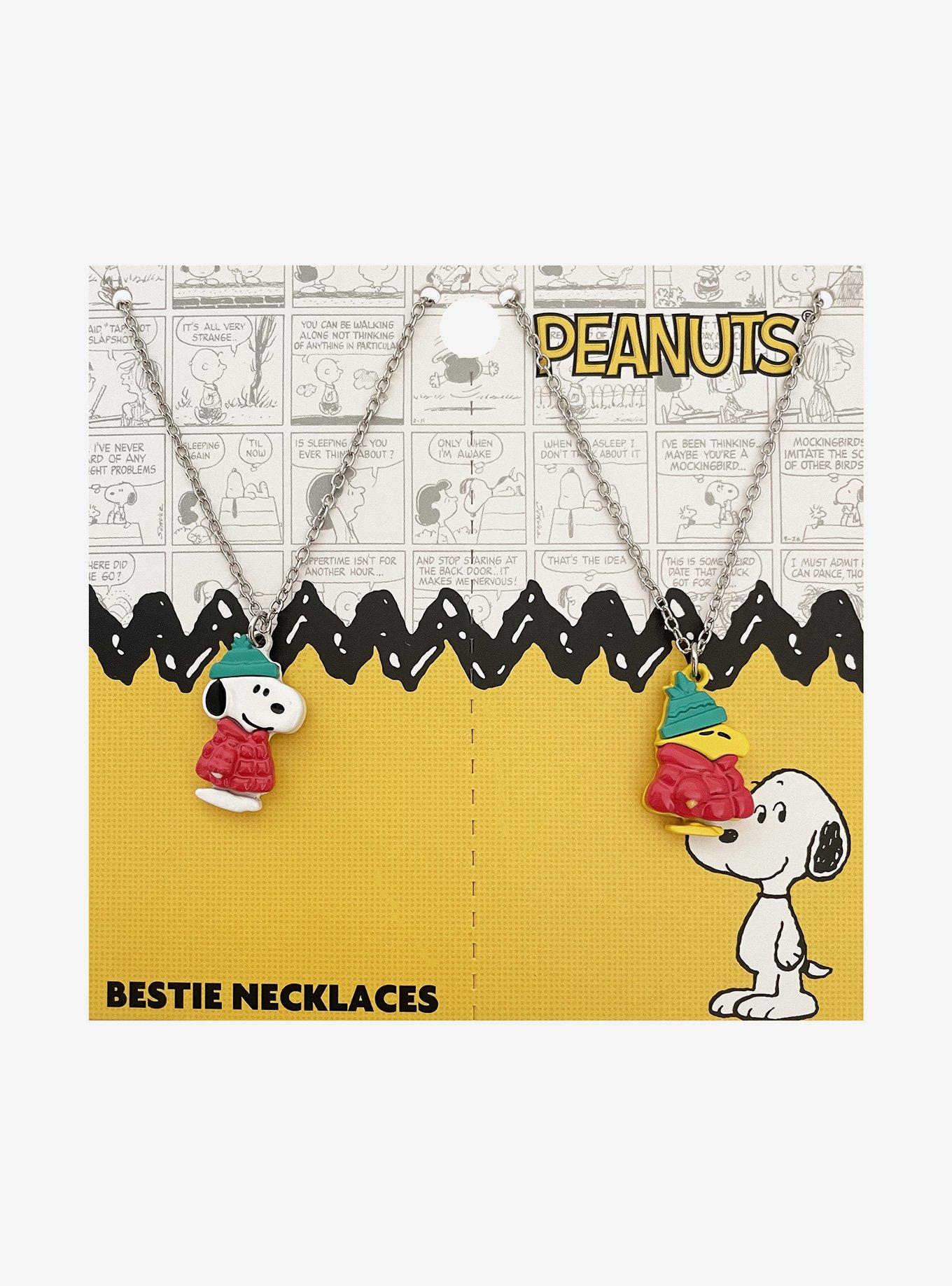 Peanuts Snoopy Woodstock Puffer Jacket Best Friend Necklace Set