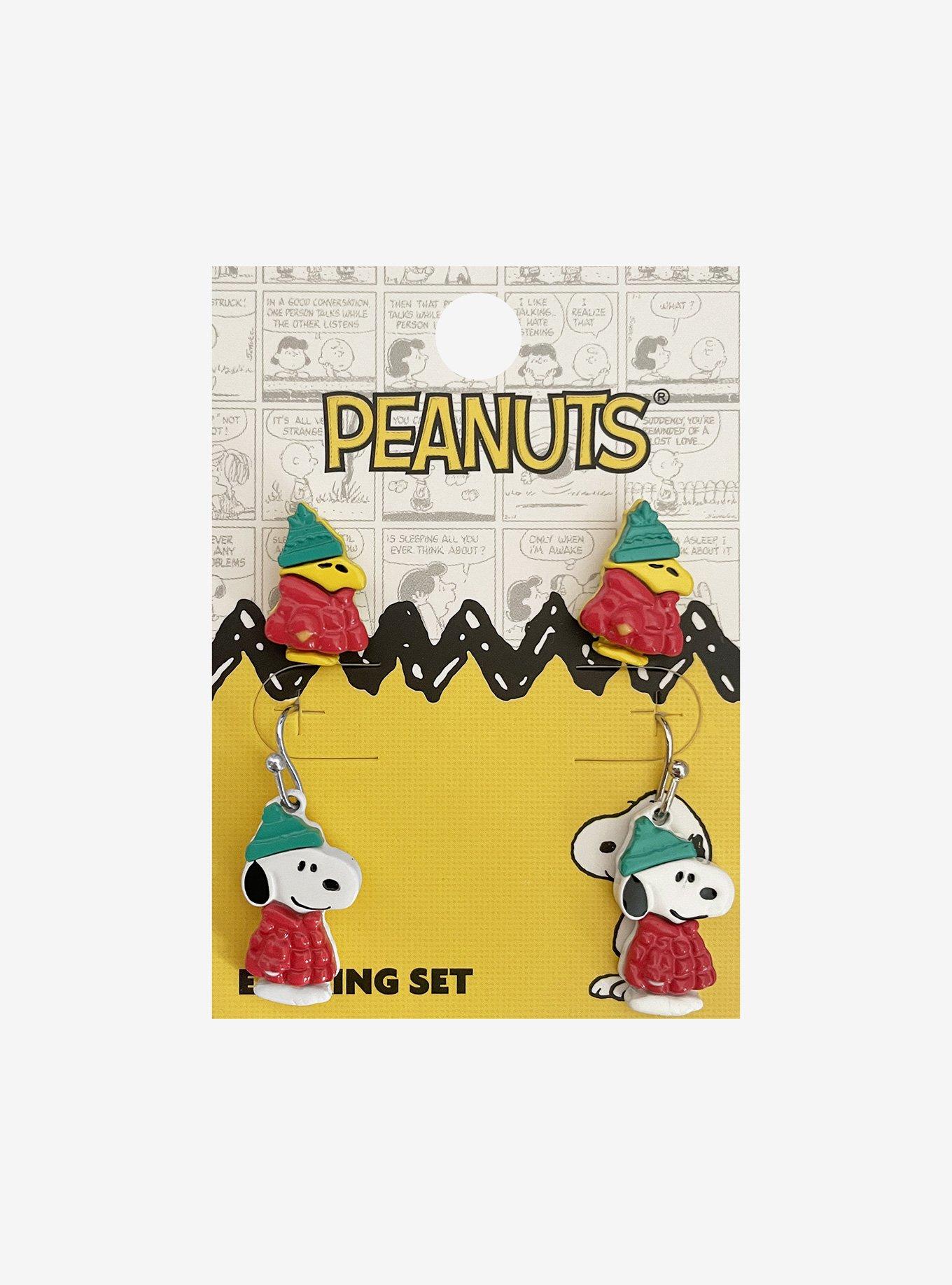 Peanuts Snoopy & Woodstock Puffer Jacket Earring Set, , hi-res