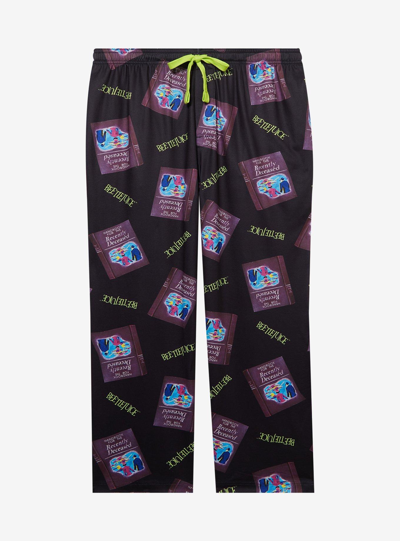 Beetlejuice Handbook for the Recently Deceased Allover Print Plus Size Sleep Pants — BoxLunch Exclusive, , hi-res