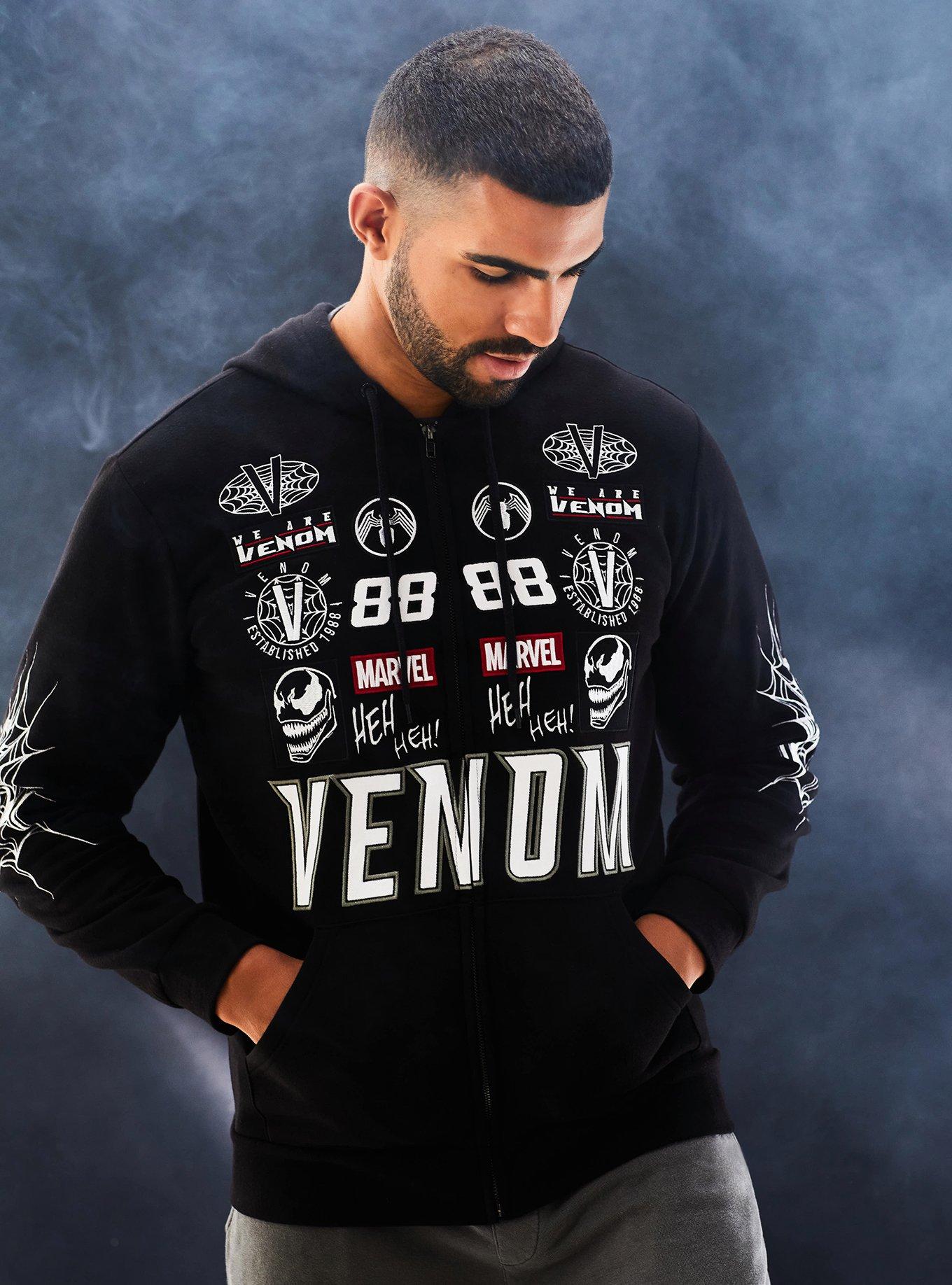 Marvel Venom Moto Patch Zippered Hoodie - BoxLunch Exclusive