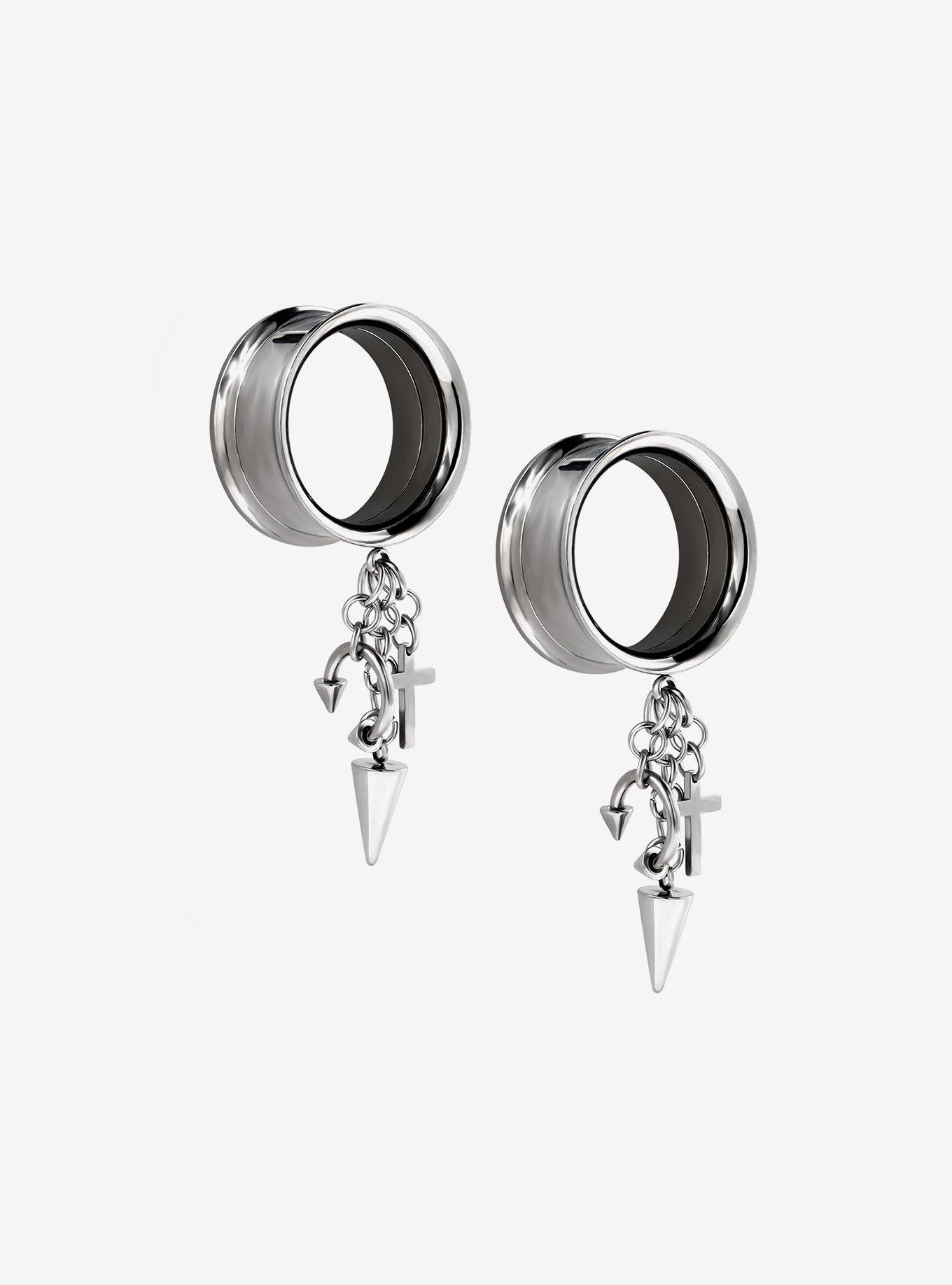 Steel Eyelet Chain Charm Plug 2 Pack, MULTI, hi-res