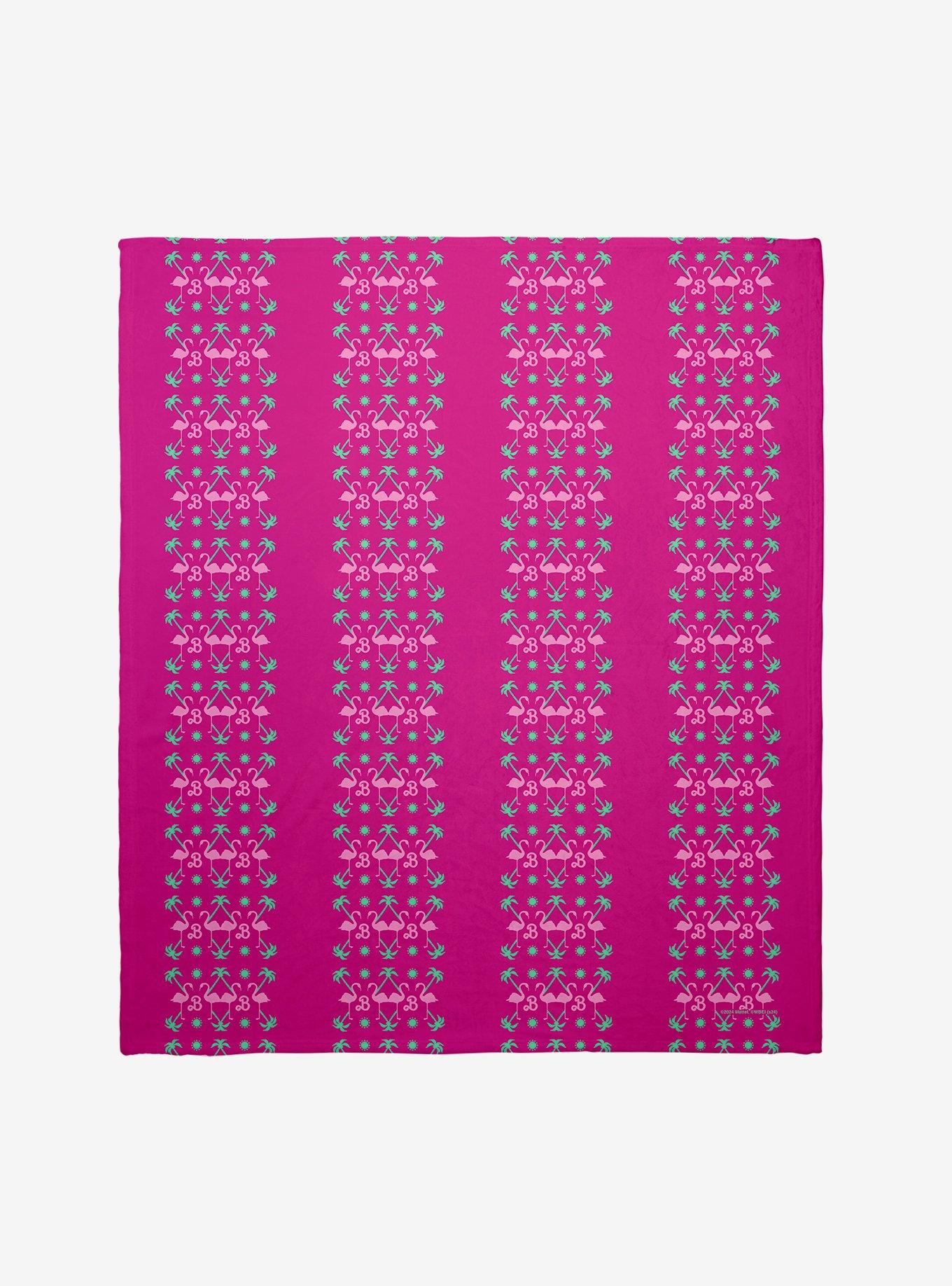 Barbie Flamingo And Palm Trees Throw Blanket, , hi-res