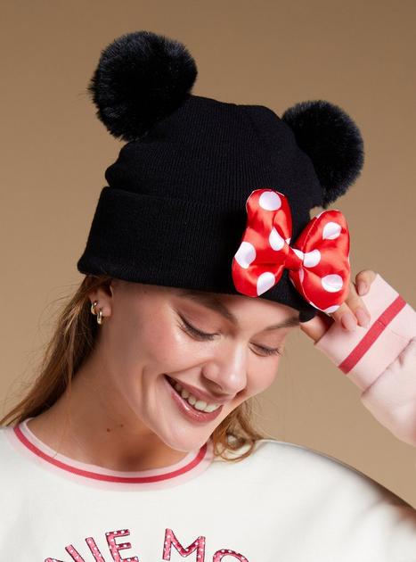 Monnalisa Ivory Minnie Mouse Pom-Pom Hat